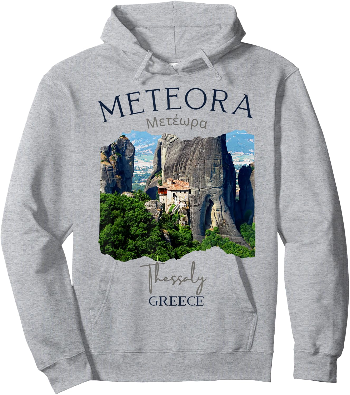 Meteora Greece Vacation Men Kids Travel Souvenir Hoodie - Hoodie | Ash