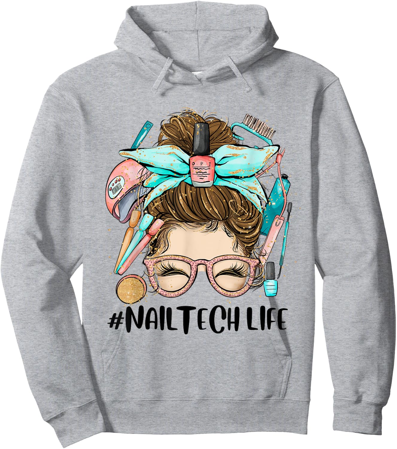 Manicurist Nail Tech Life Nail Hustler Artist Technician Hoodie - Hoodie | Ash