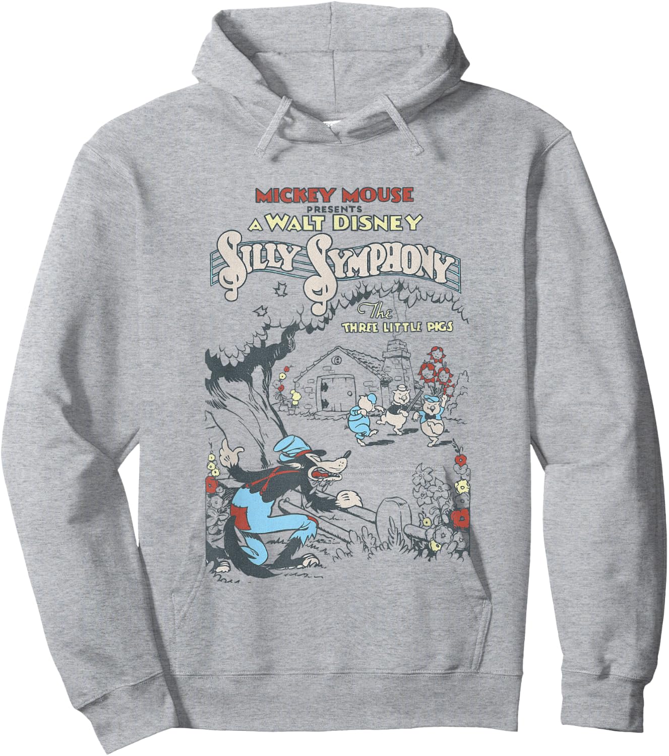 Disney Silly Symphonies Present The Three Little Pigs Retro Hoodie - Hoodie | Ash