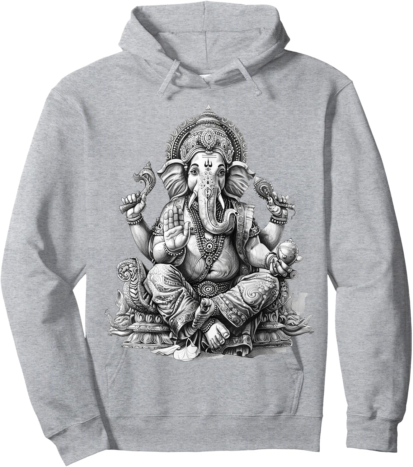 Ganesh spiritual hindu god elephant yoga meditation Hoodie - Hoodie | Ash