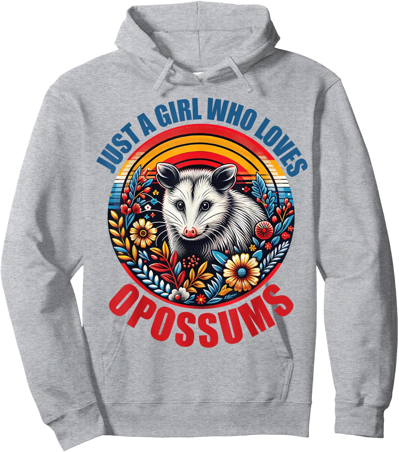 Girls Opossums-Shirt Kids Teen Just A Girl Who Loves Possum Hoodie - Hoodie | Ash