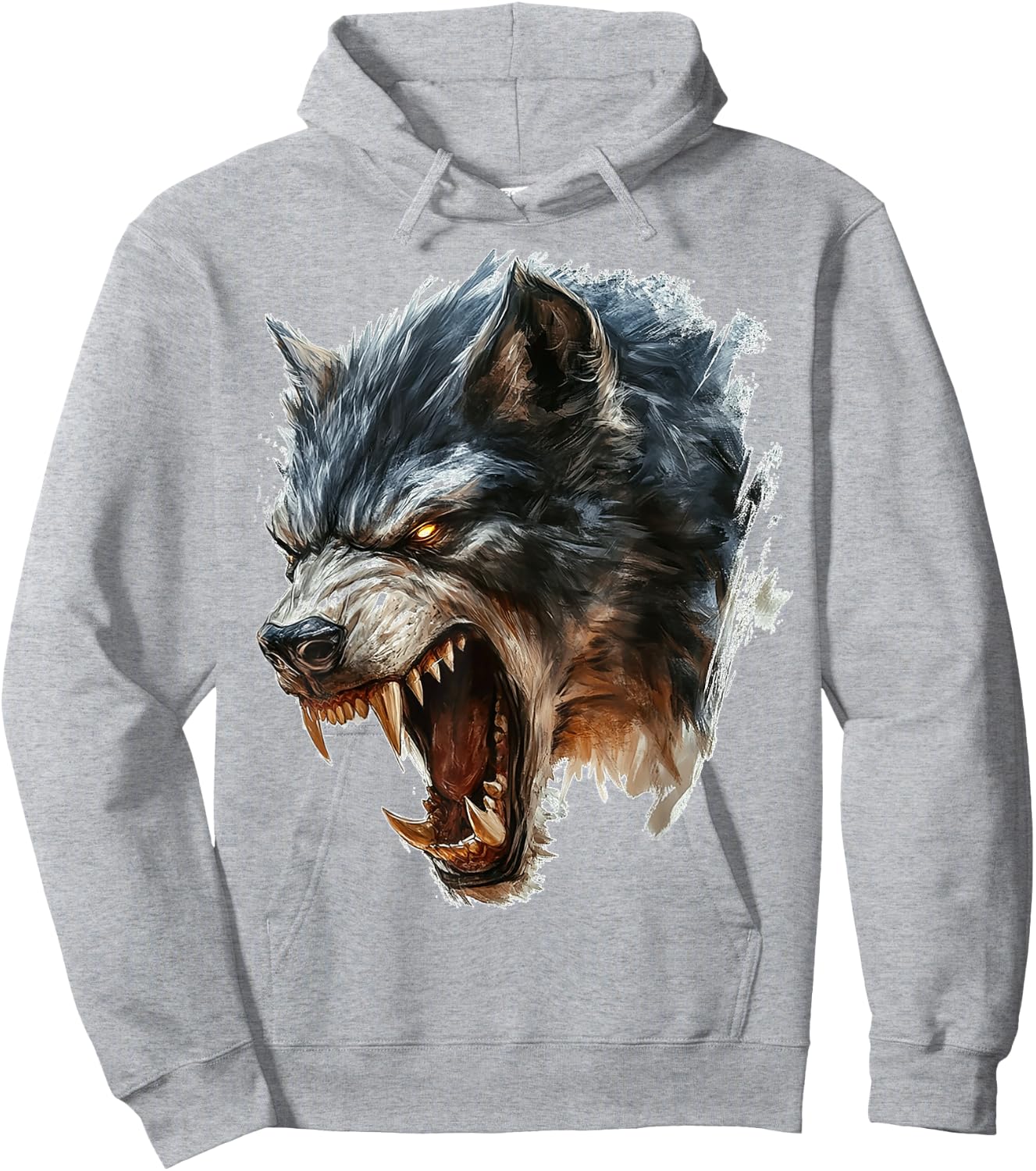 Werewolf Mythical Motif Fantasy Illustration Werewolf Hoodie - Hoodie | Ash
