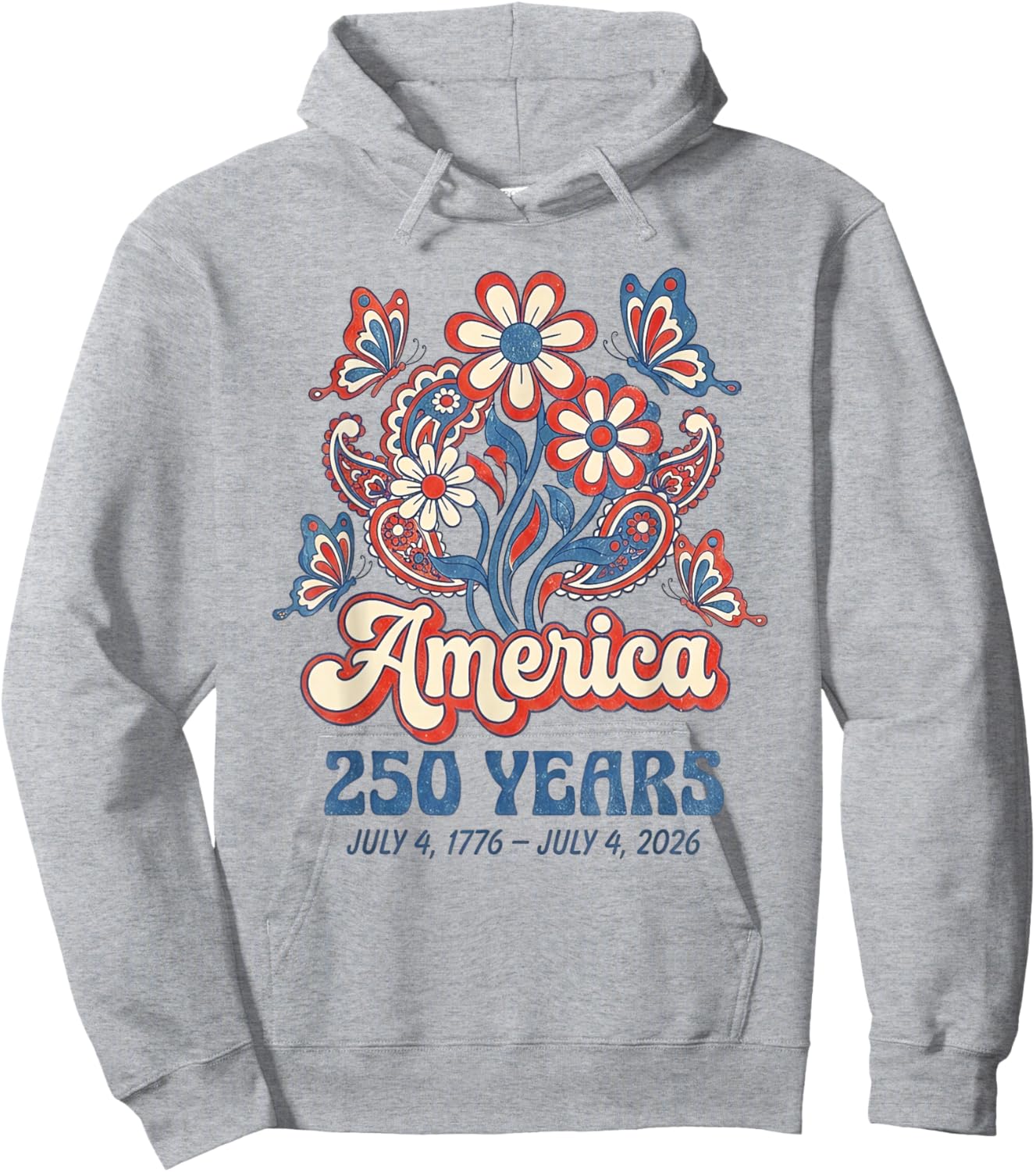 250 Anniversary USA Merchandise Women Patriotic 4th of July Hoodie - Hoodie | Ash