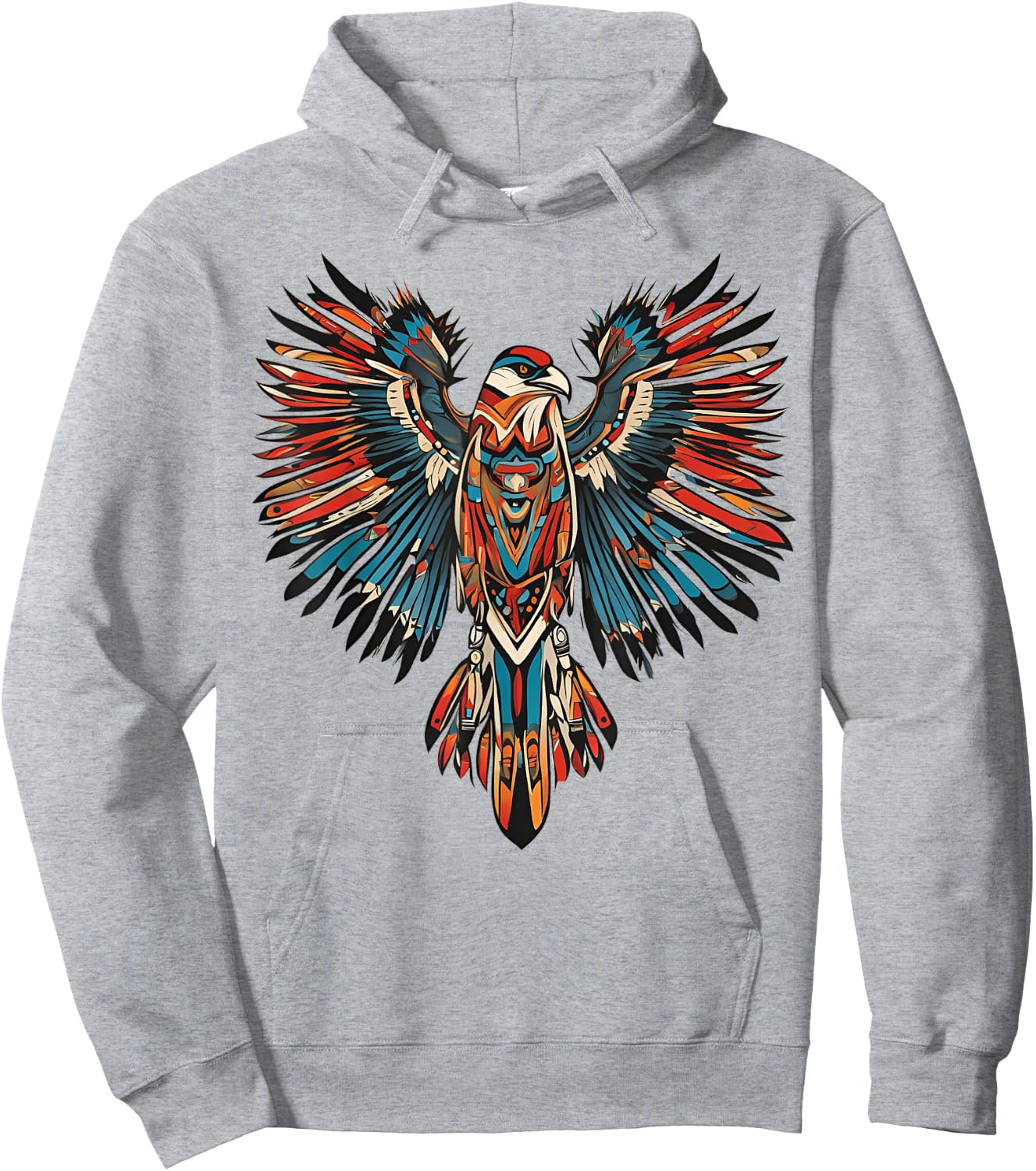Thunderbird Native American Indian Day Tribal Art Hoodie - Hoodie | Ash