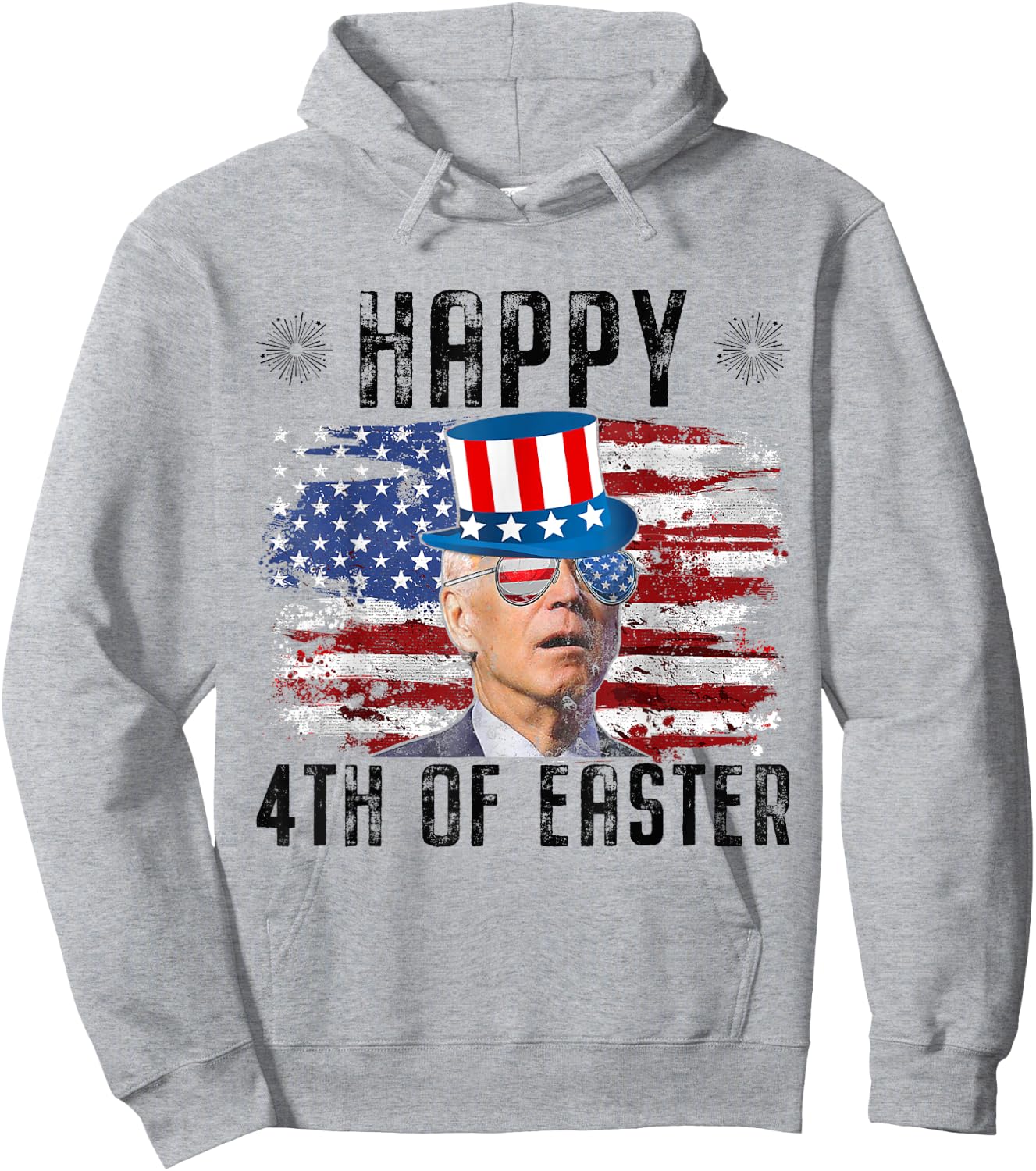 Joe Biden 4th Of July Happy Easter 4th Of July US Flag Men Hoodie - Hoodie | Ash