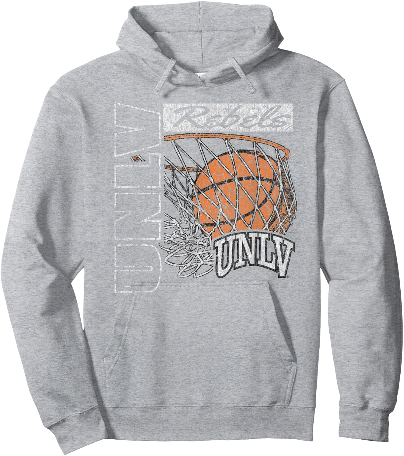 UNLV Rebels Vintage Basketball 90's Red Officially Licensed Hoodie - Hoodie | Ash