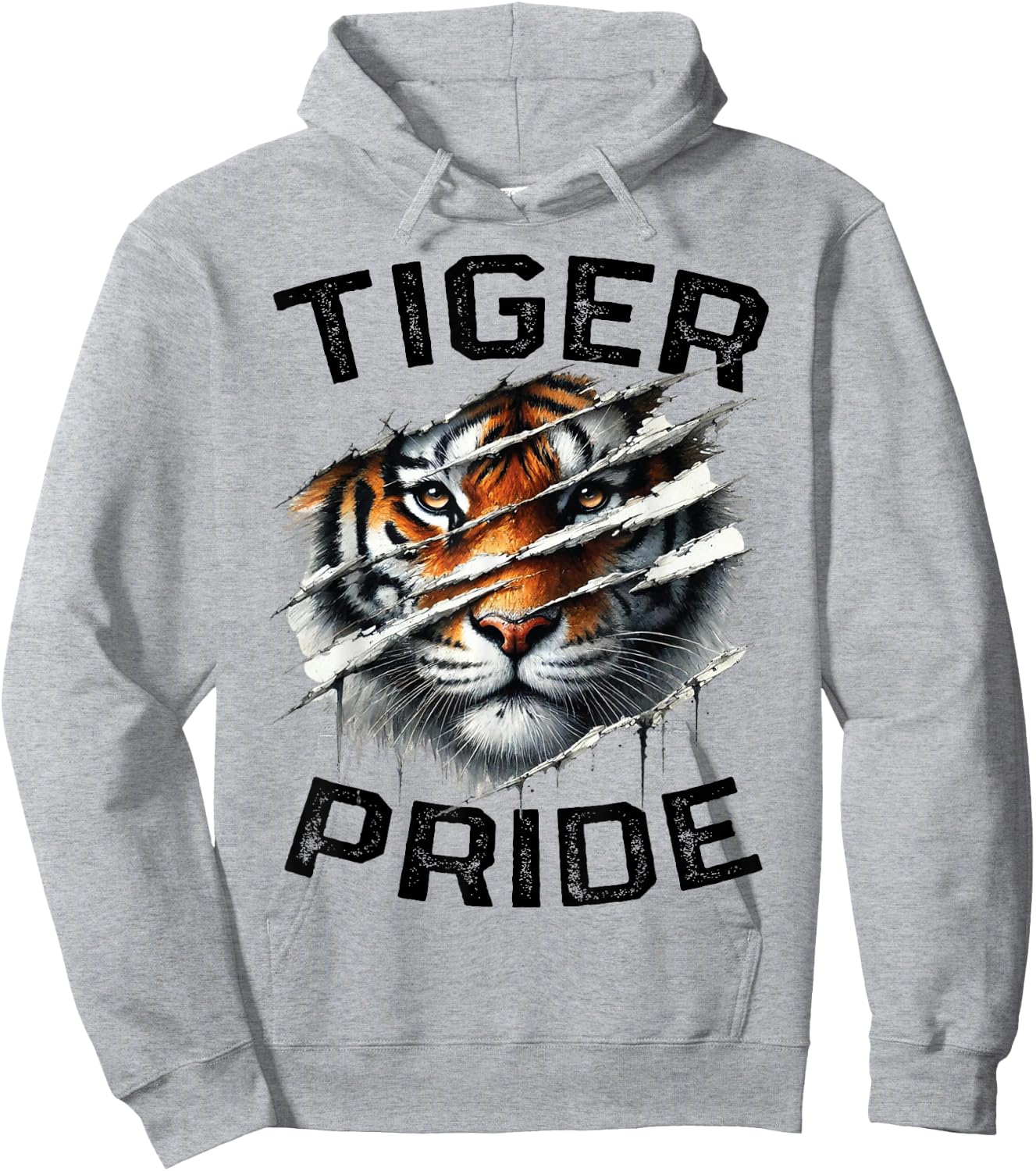 Tiger Pride Retro Vintage Tiger School Sports Team Hoodie - Hoodie | Ash