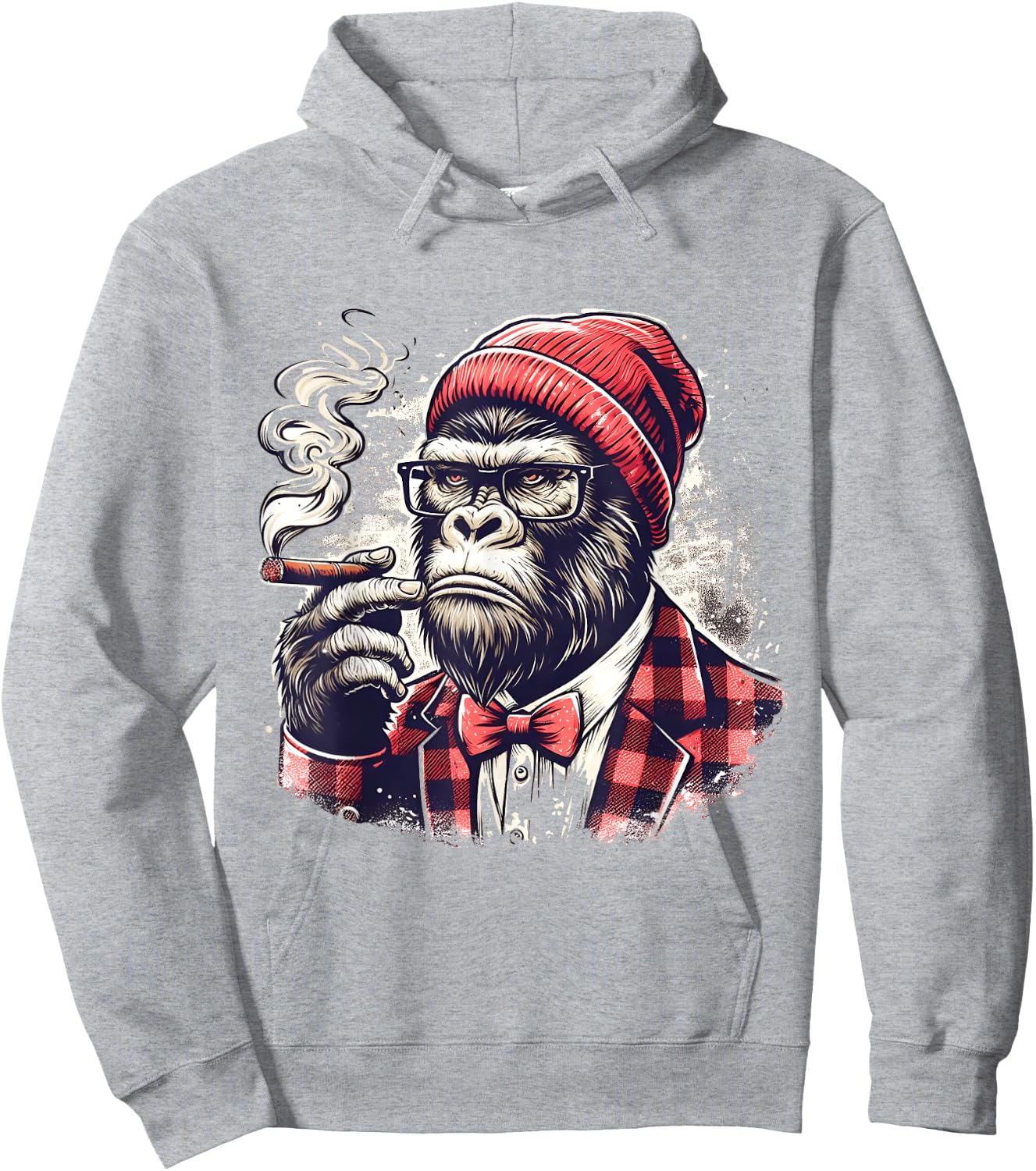 Cigar Smoking Gorilla Hipster Ape Monkey For Cigar Smokers Hoodie - Hoodie | Ash