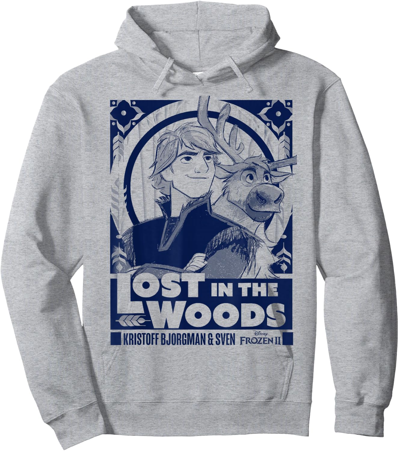 Disney Frozen 2 Kristoff & Sven Lost in The Woods Poster Hoodie - Hoodie | Ash