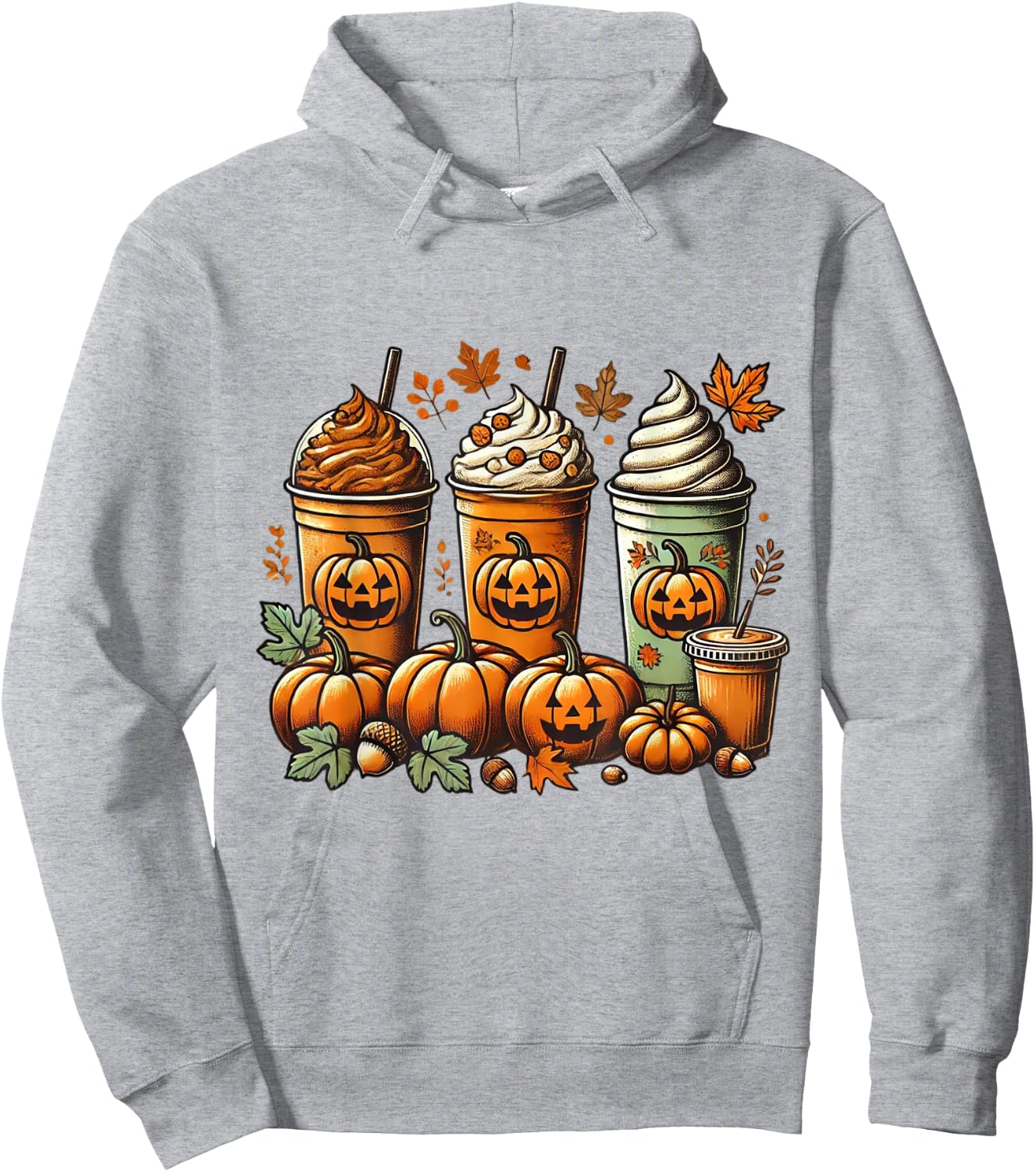 Pumpkin Spice Latte and Fall Coffee Perfect for Thanksgiving Hoodie - Hoodie | Ash