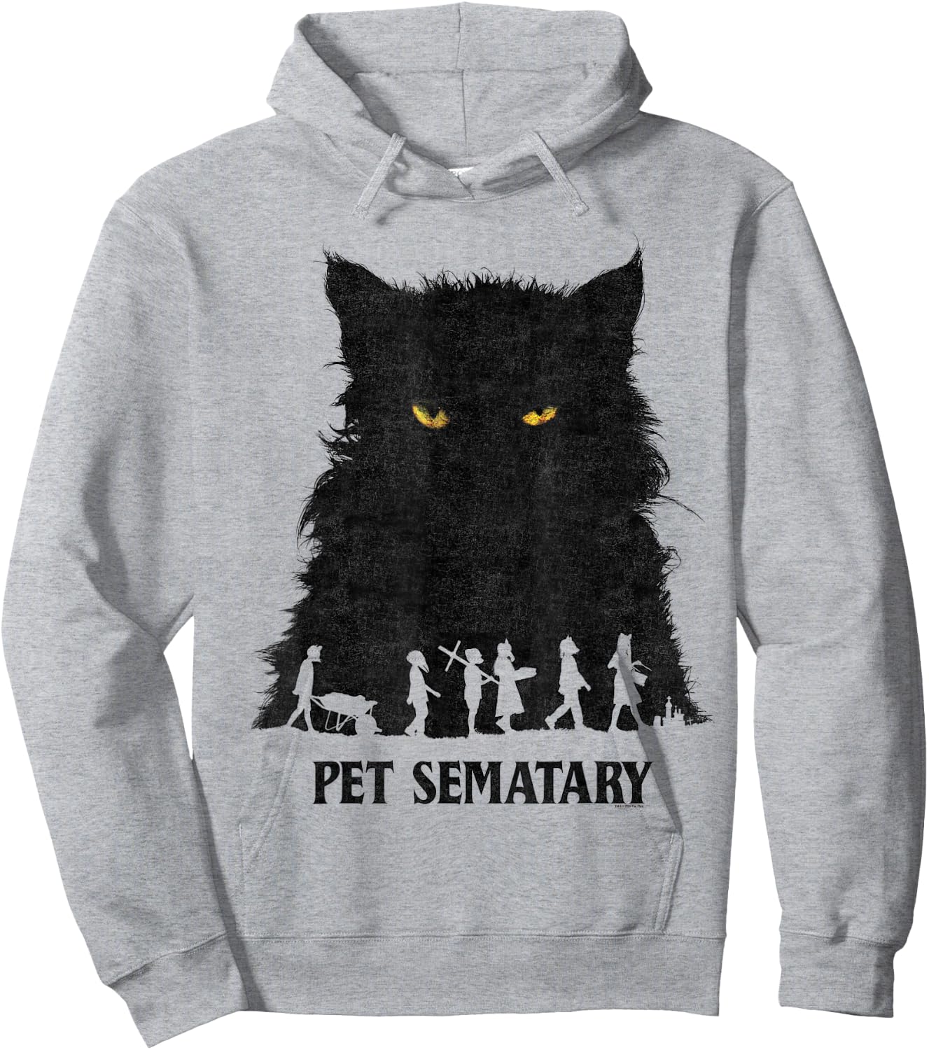 Pet Sematary Halloween Silhouettes Cat Yellow Glowing Eyes Hoodie - Hoodie | Ash