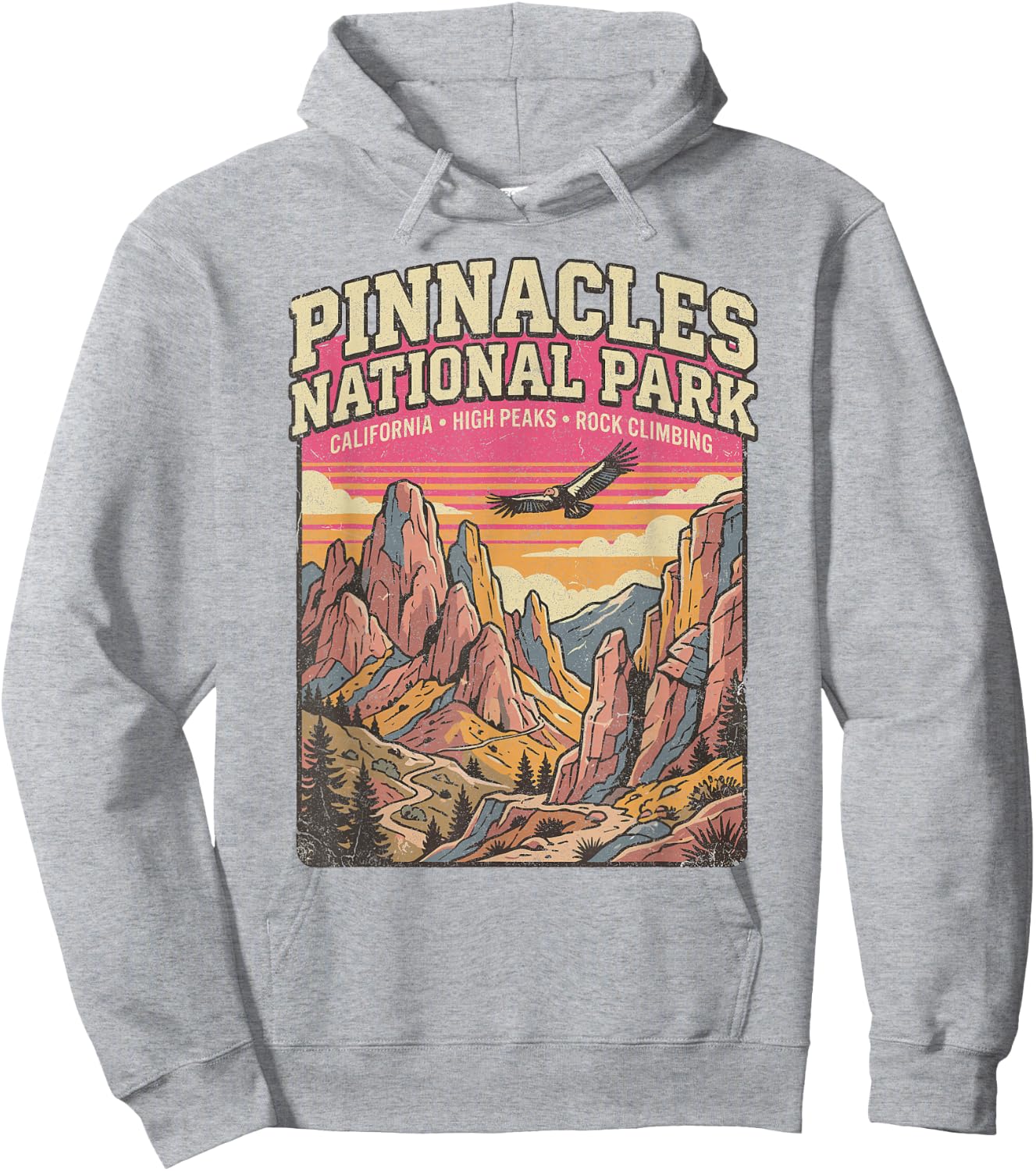 Pinnacles National Park California US Vintage Hoodie - Hoodie | Ash
