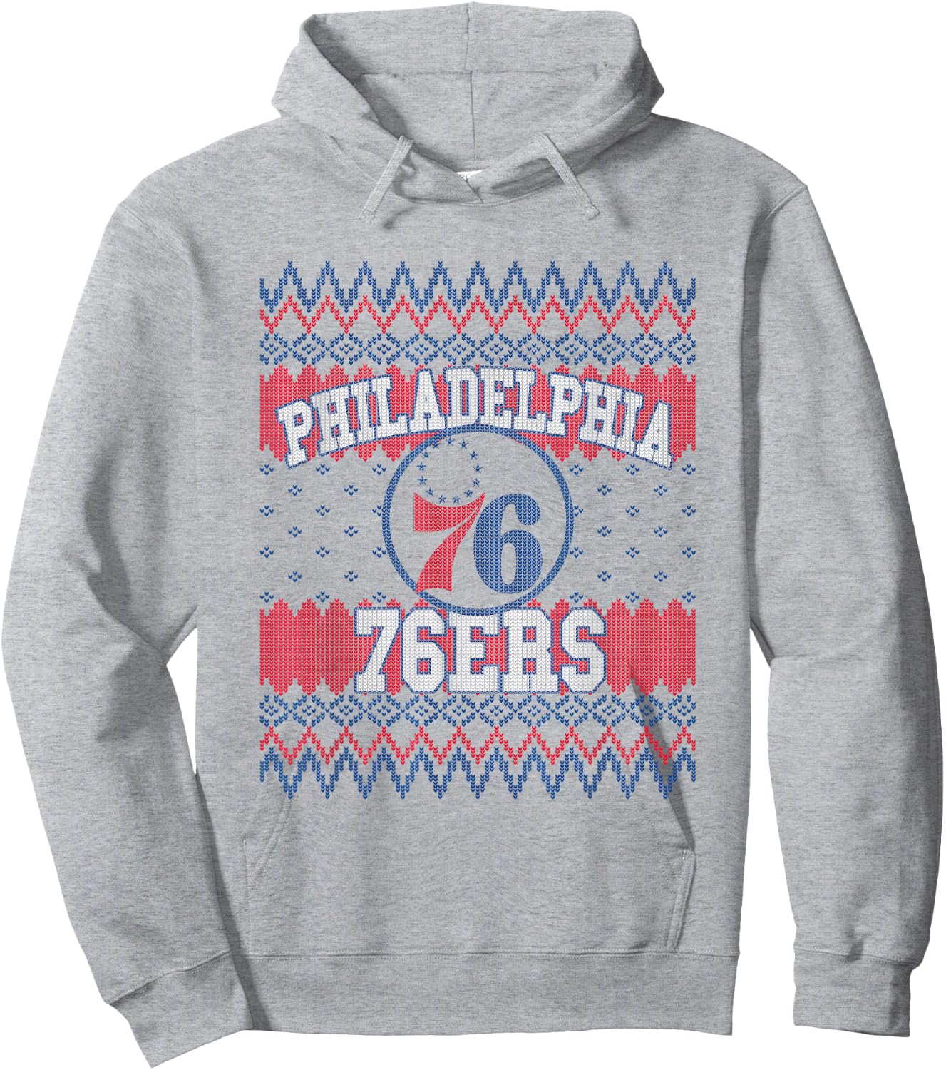 NBA Philadelphia 76ers Ugly Christmas Sweater Style Hoodie - Hoodie | Ash