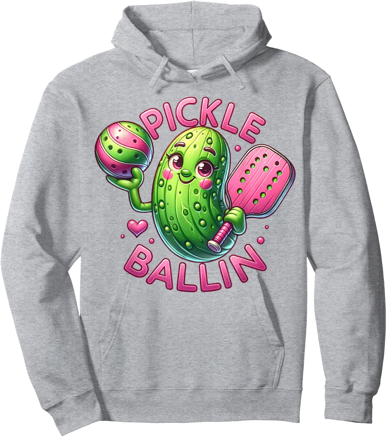 Funny Pickleball Dink Player Women or Men's Adult Pun Hoodie - Hoodie | Ash