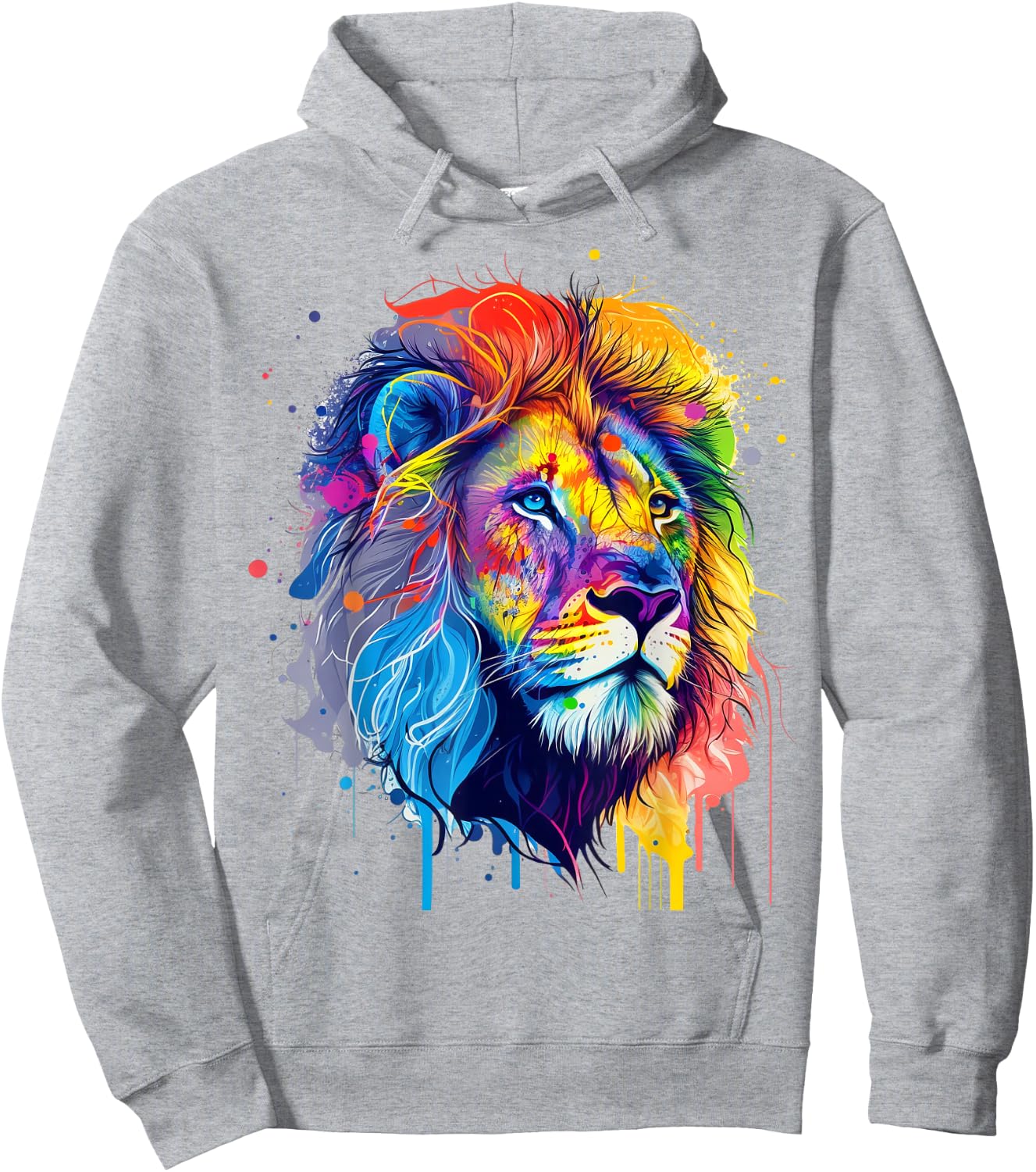 Artistic Colorful Pop Art painted Lion Hoodie - Hoodie | Ash