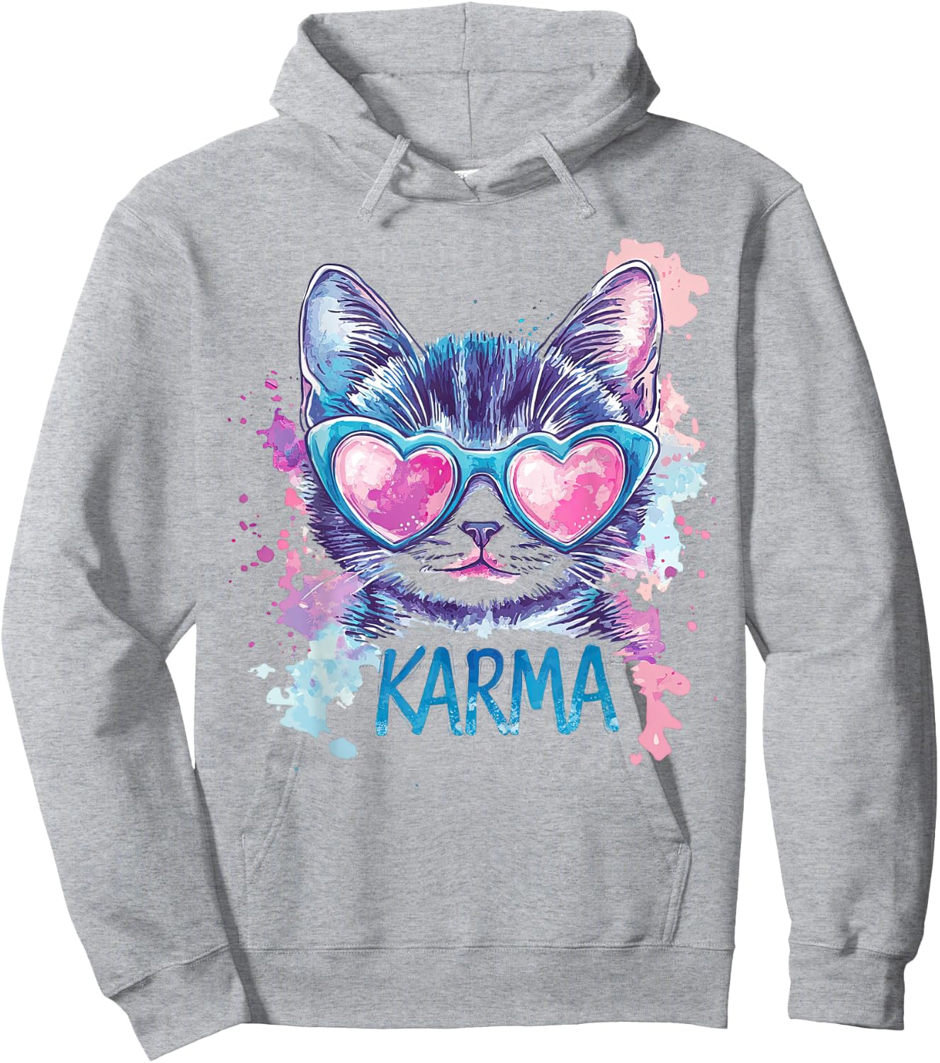 Vintage Cat Karma lovers For Teens Girls Women Men Hoodie - Hoodie | Ash