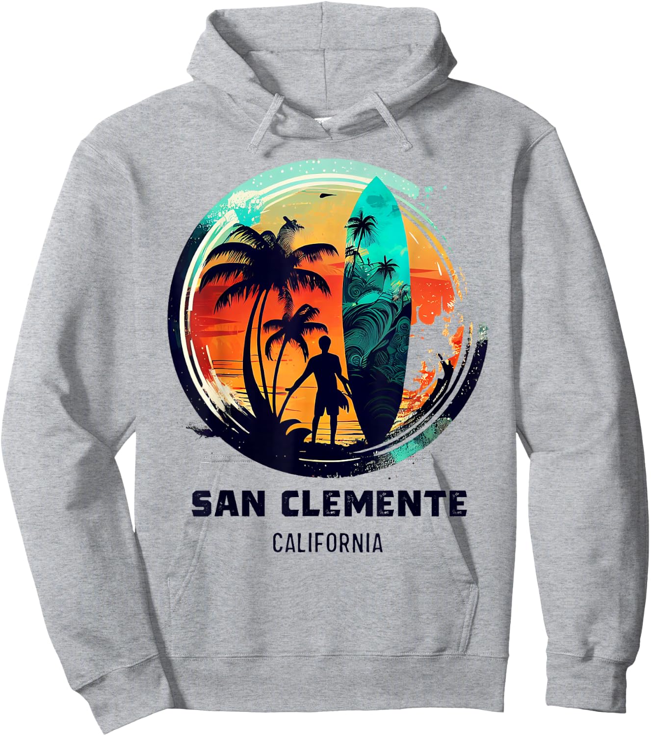 San Clemente California Hoodie - Hoodie | Ash