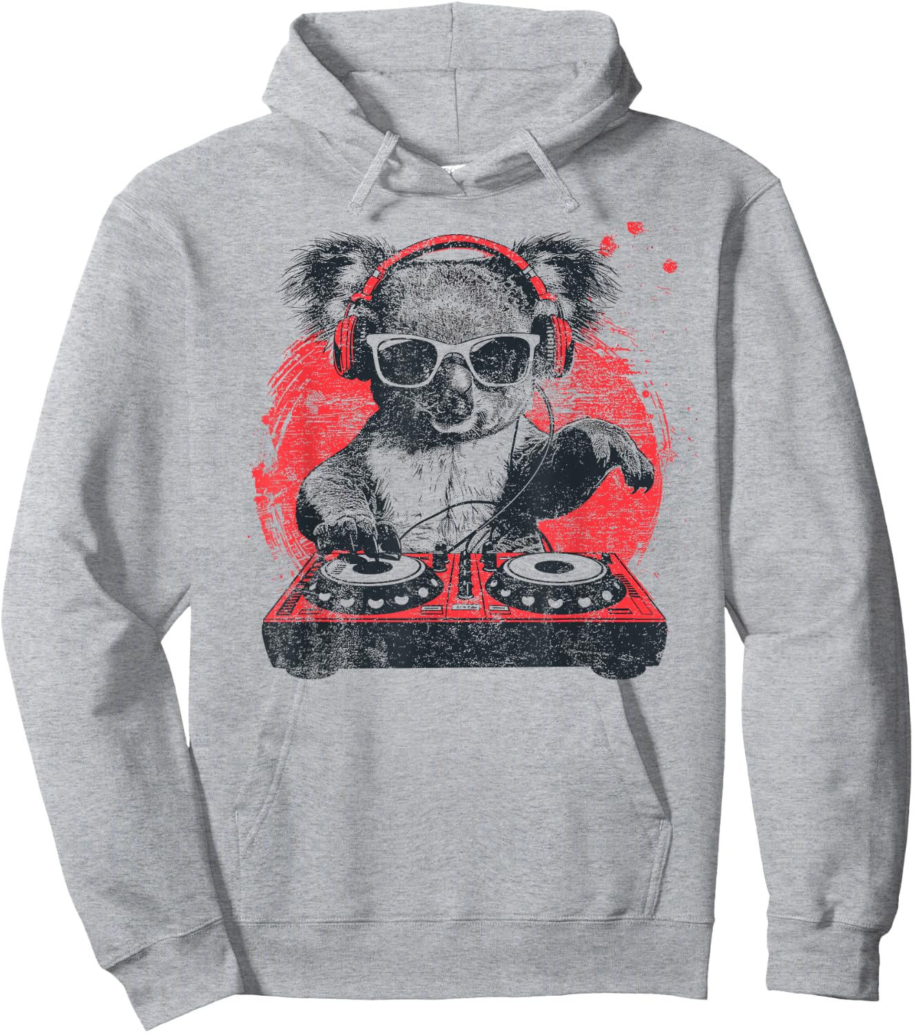 Funny Retro Cool House DJ Koala Animal Disco Headphone Tech Hoodie - Hoodie | Ash