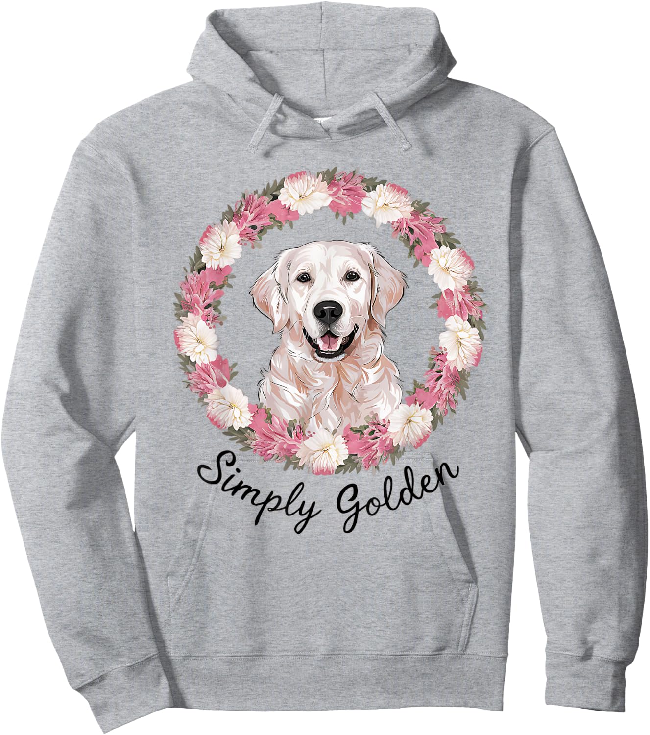 White English Cream Golden Retriever Cute 'Simply Golden' Hoodie - Hoodie | Ash