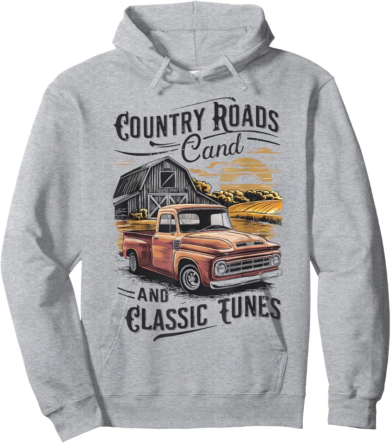 Country Roads and Classic Tunes Hoodie - Hoodie | Ash