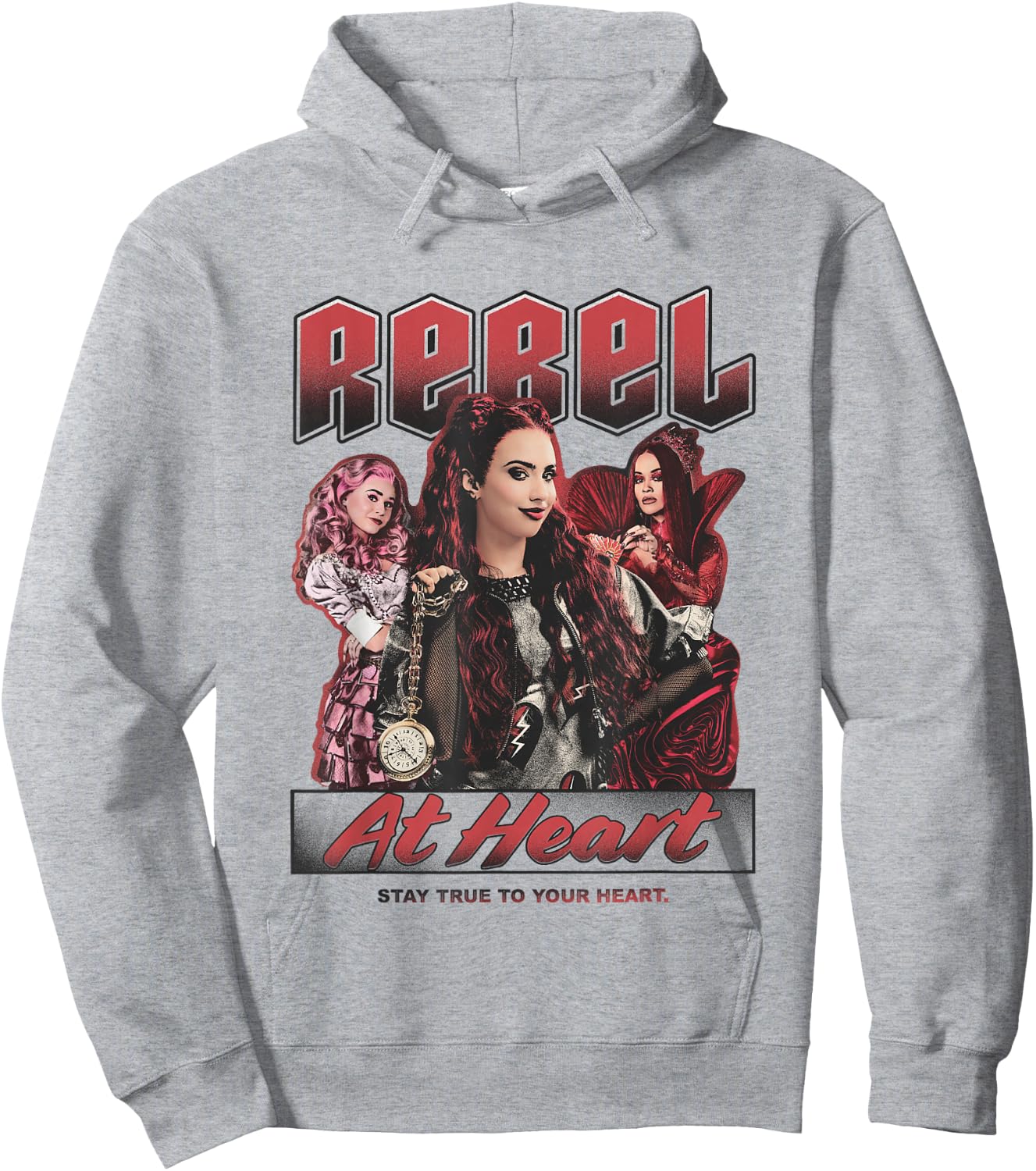 Disney Descendants: The Rise of Red Rebel at Heart Big Logo Hoodie - Hoodie | Ash