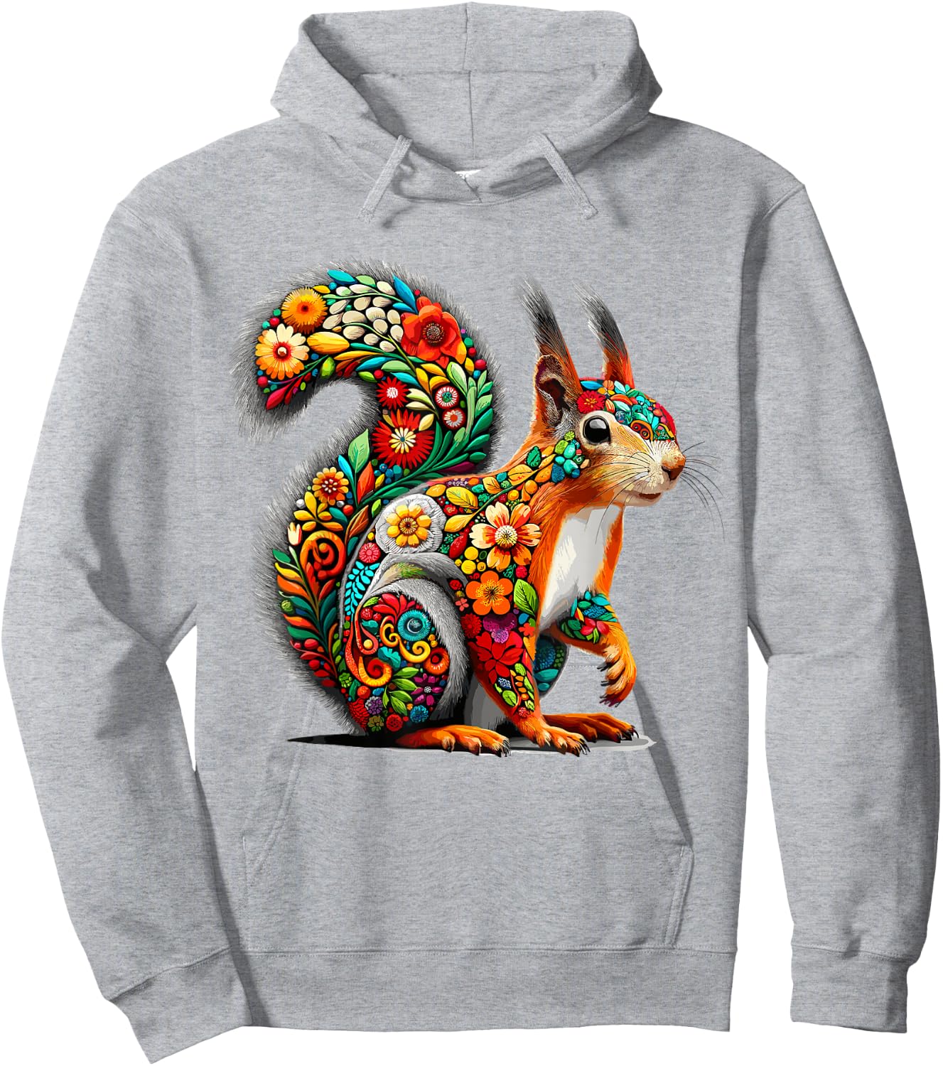 Floral Aesthetic Squirrel Lover Shirt Squirrel Hoodie - Hoodie | Ash