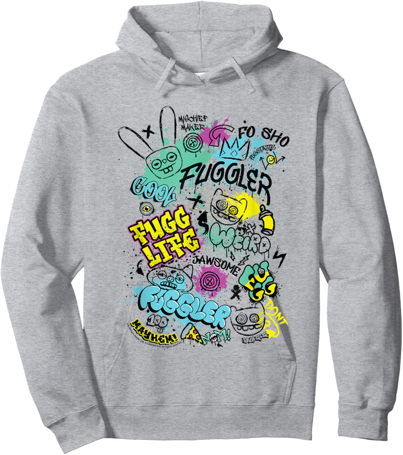 Fuggler Funny Ugly Monsters Graffiti Tags Hoodie - Hoodie | Ash