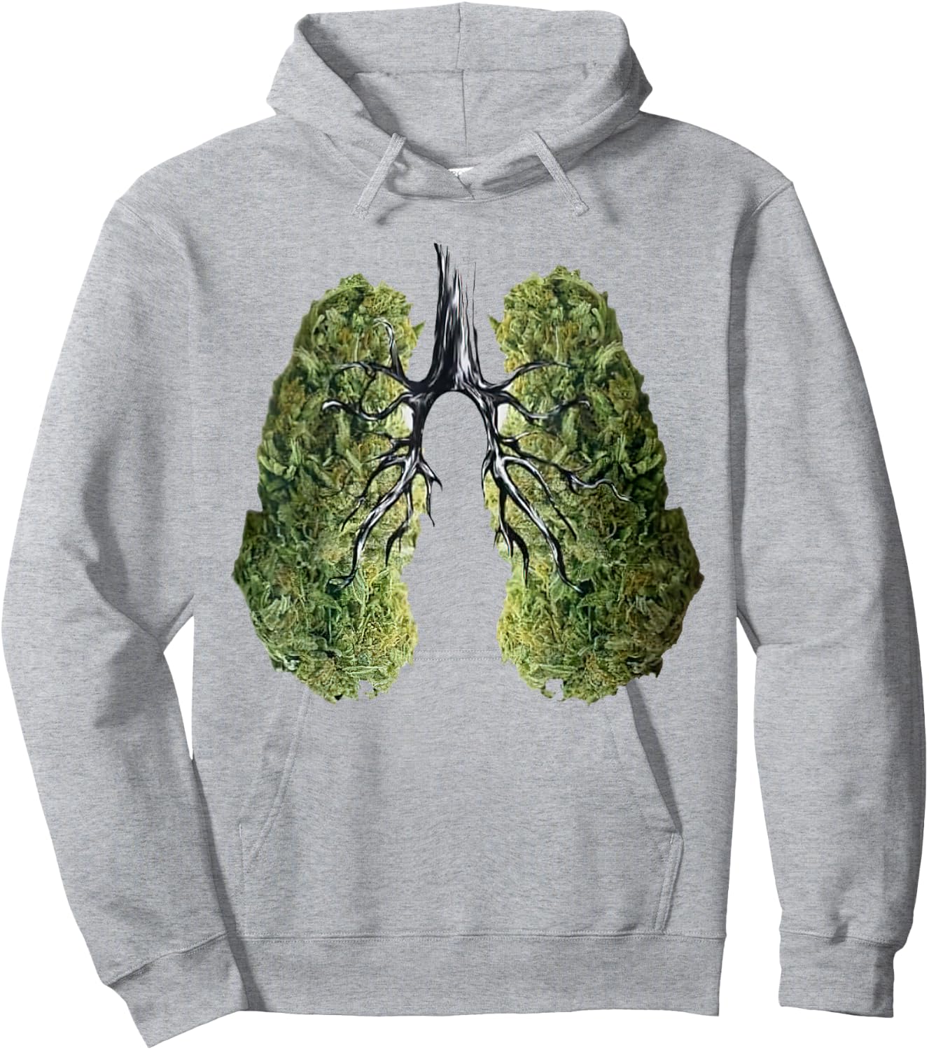 Lungs Weeds Cannabis Marijuana Funny Smoking 420 Holiday Hoodie - Hoodie | Ash