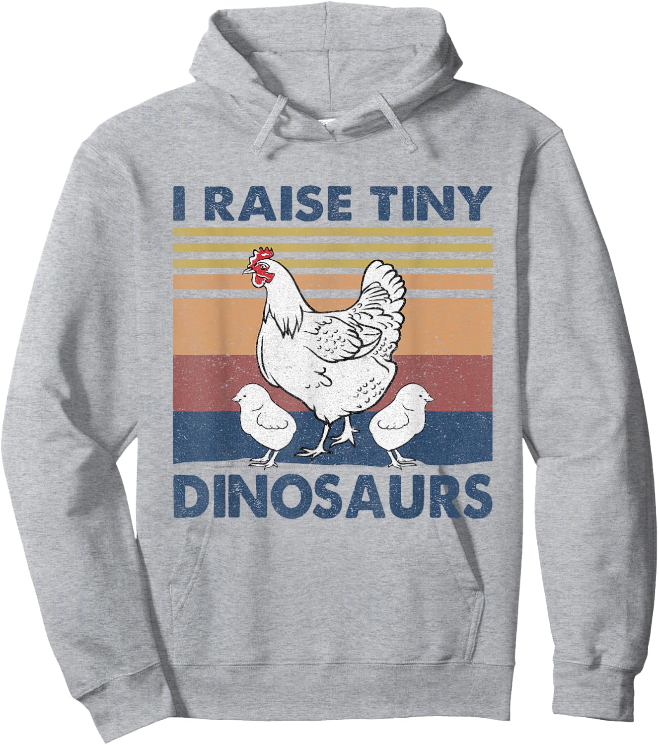 Funny I Raise Tiny Dinosaurs Chicken Joke Farmer Men Women Hoodie - Hoodie | Ash