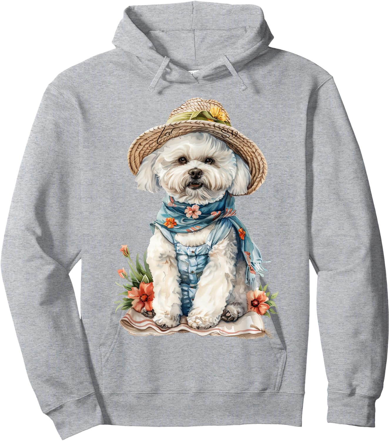 Summer Dog Bichon Frise Women Girls Kids Hoodie - Hoodie | Ash