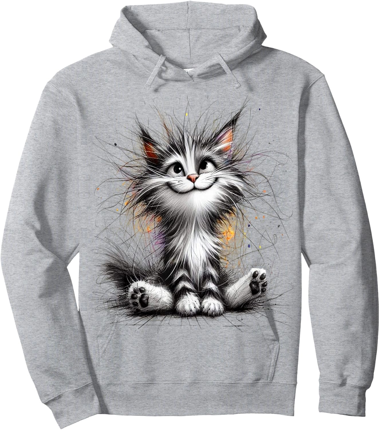Funny Cat - Smile - Cute Pet Cat lover Women Hoodie - Hoodie | Ash