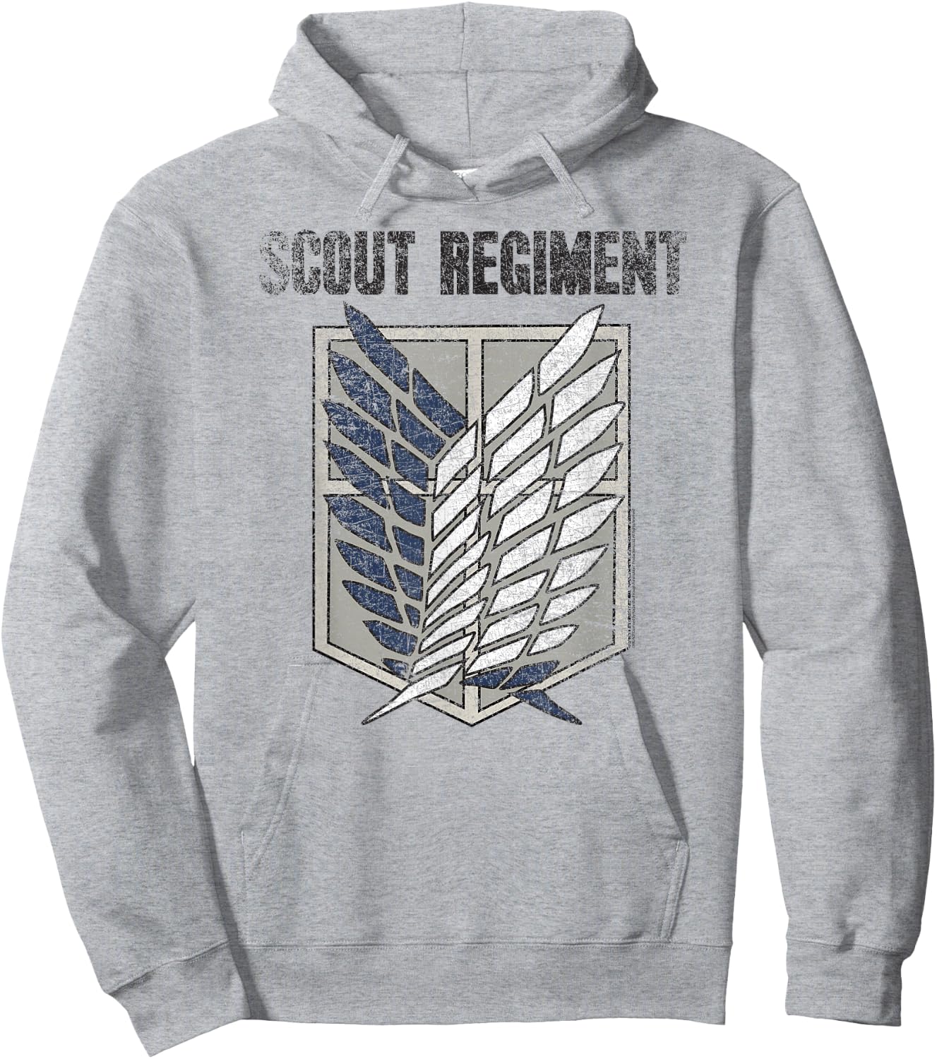 Ripple Junction Attack on Titan Distressed Survey Corps Emblem AOT Anime -Adults Hoodie - Hoodie | Ash