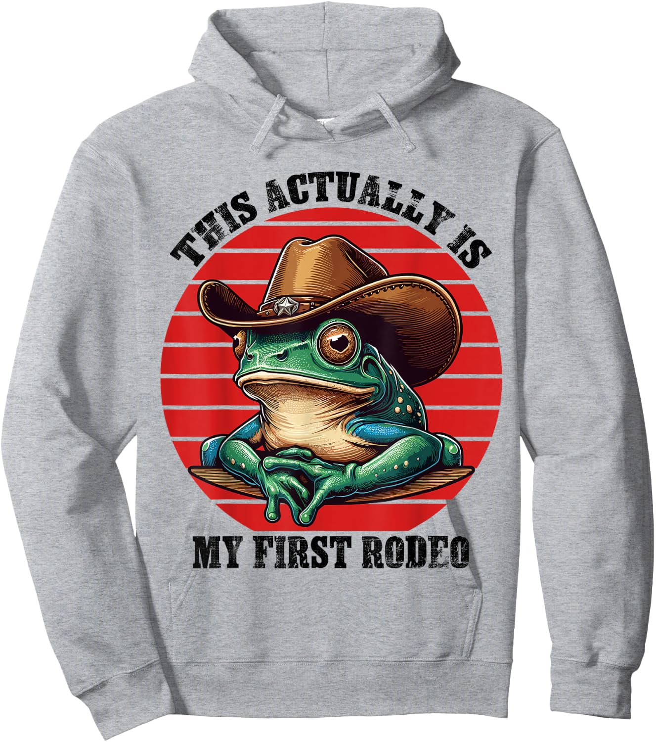Funny Frog Cowboy Farmer Cowgirl Hat Western Frog Men Women Hoodie - Hoodie | Ash