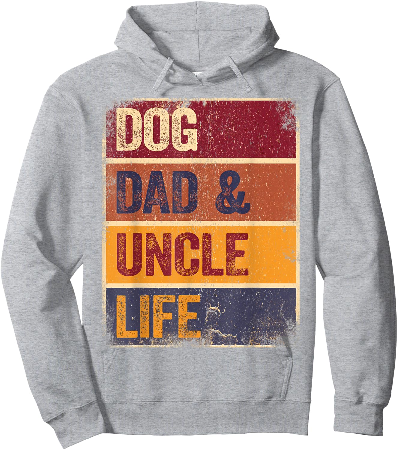 Rockin The Dog Dad Uncle Life Retro Men Dog Loving Uncle Hoodie - Hoodie | Ash