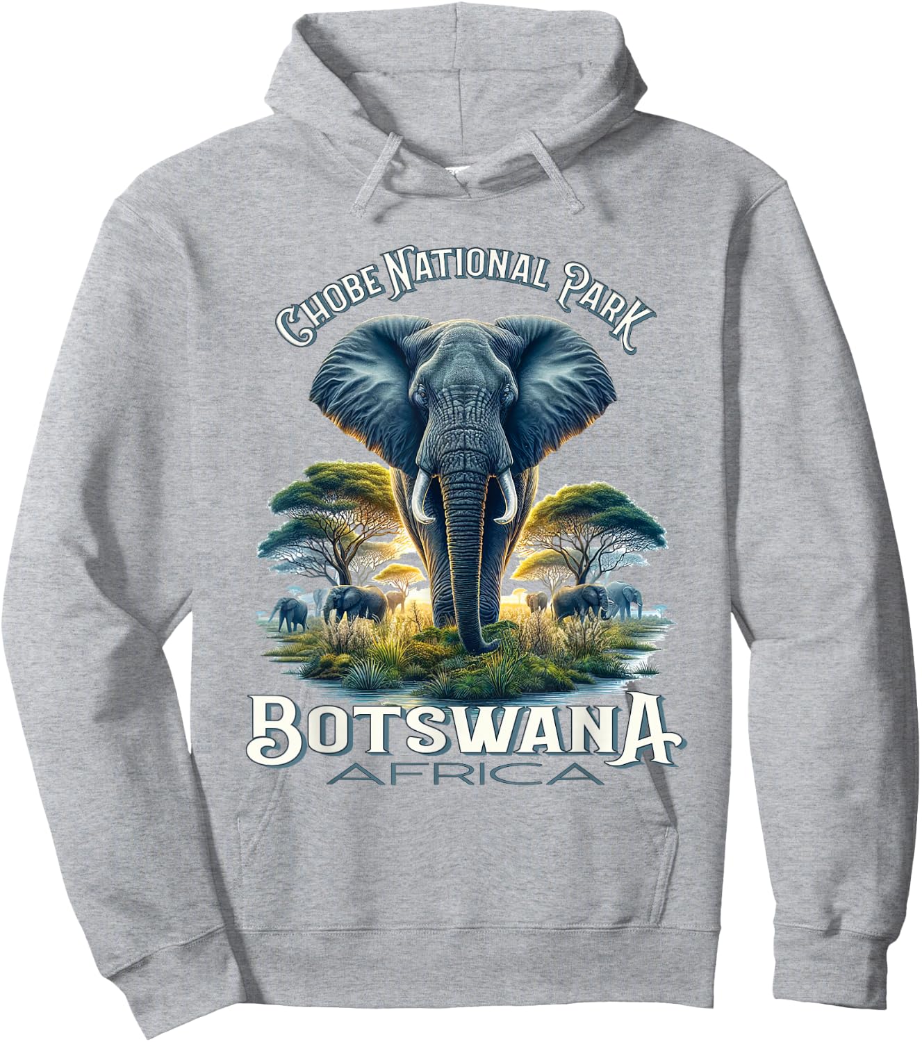 Chobe National Park Botswana Africa Elephants Safari Hoodie - Hoodie | Ash