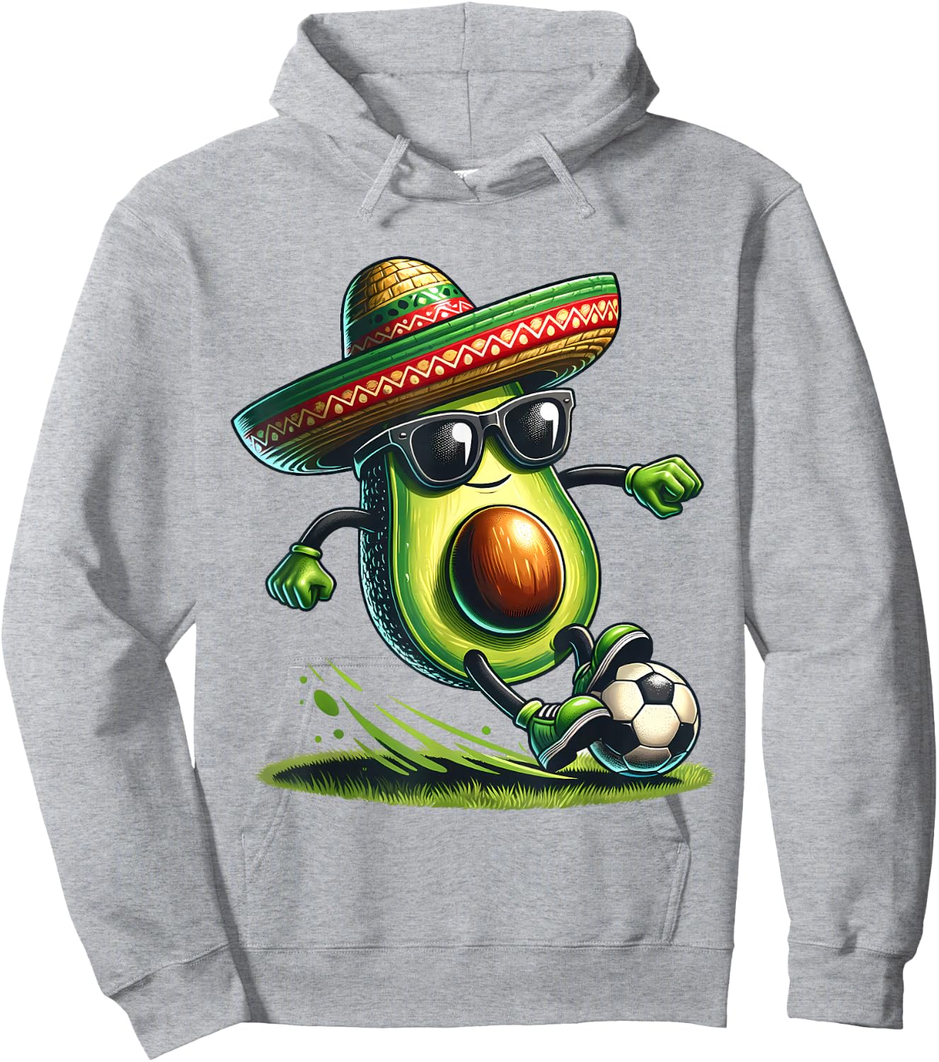 Funny Cinco De Mayo Avocado Showing Soccer Skills Outfit Hoodie - Hoodie | Ash