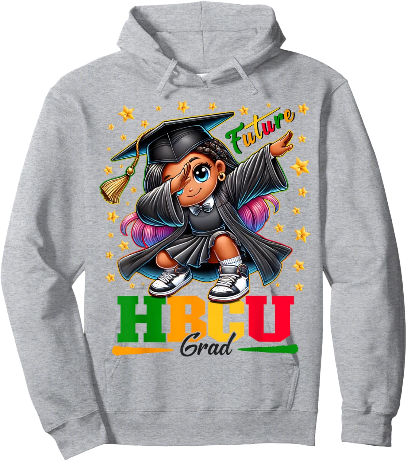 Future HBCU Grad Dabbing Girl Graduation for Girls Kids Hoodie - Hoodie | Ash