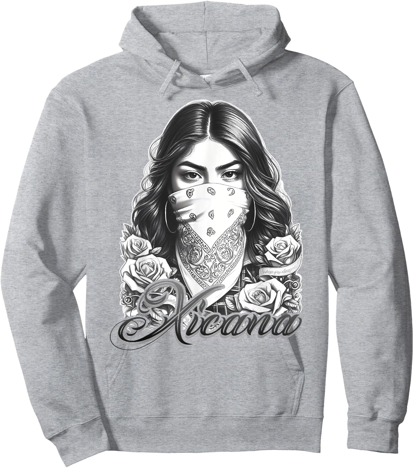 XICANA Chicana Shirt Tattoo Chicano Art Cholo Hoodie - Hoodie | Ash