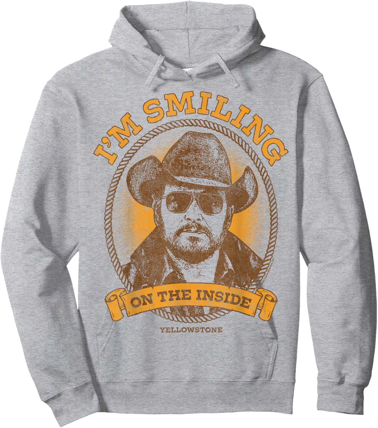 Yellowstone - RIP Wheeler I'm Smiling On The Inside Hoodie - Hoodie | Ash