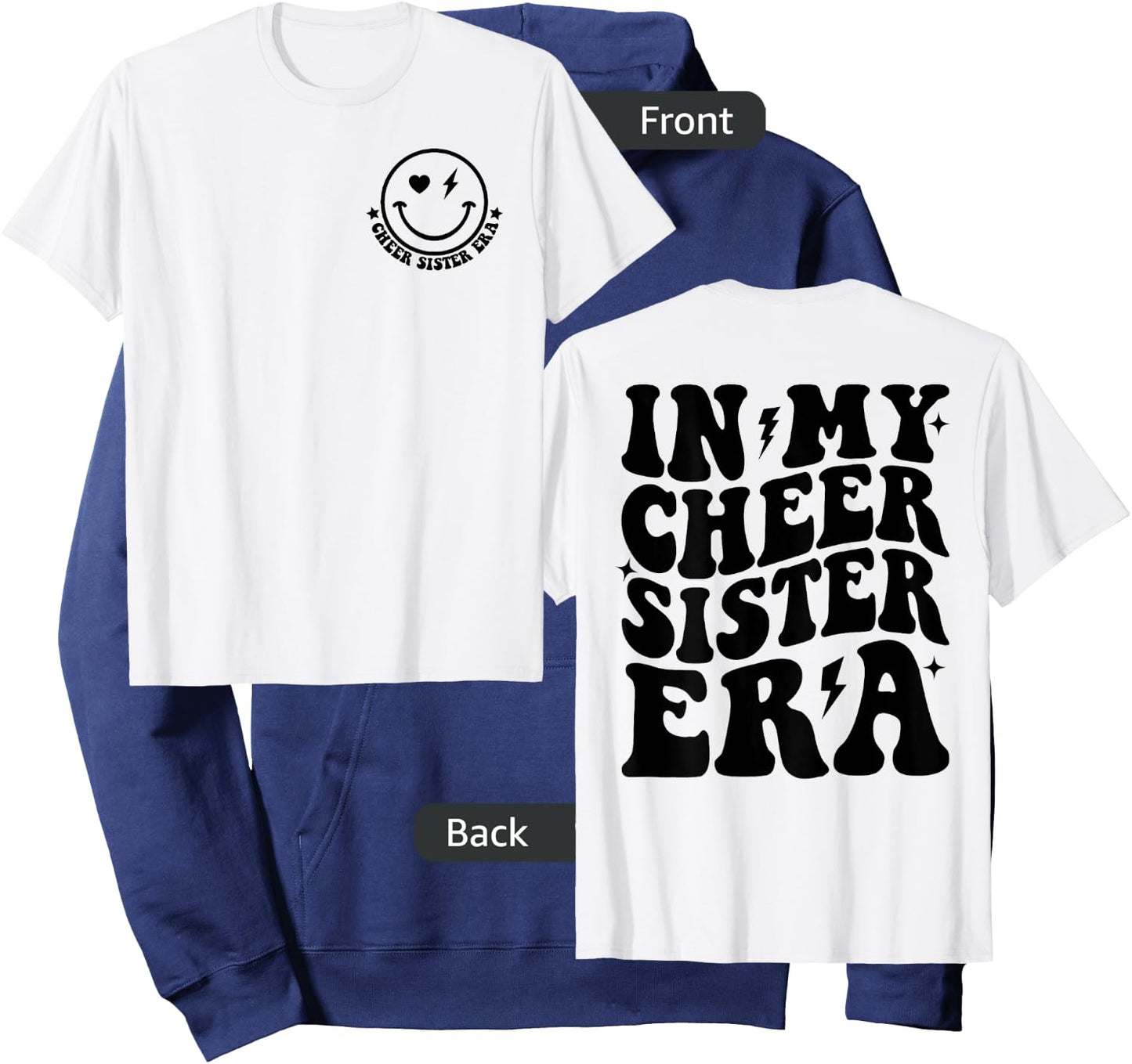 In My Cheer Sister Era Cheerleading Sports Sis Cheerleader Hoodie - Hoodie | Navy
