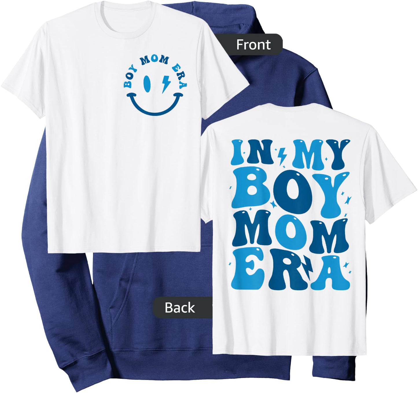 (2Sided Front+Back) In My Boy Mom Era mother's day Hoodie - Hoodie | Navy
