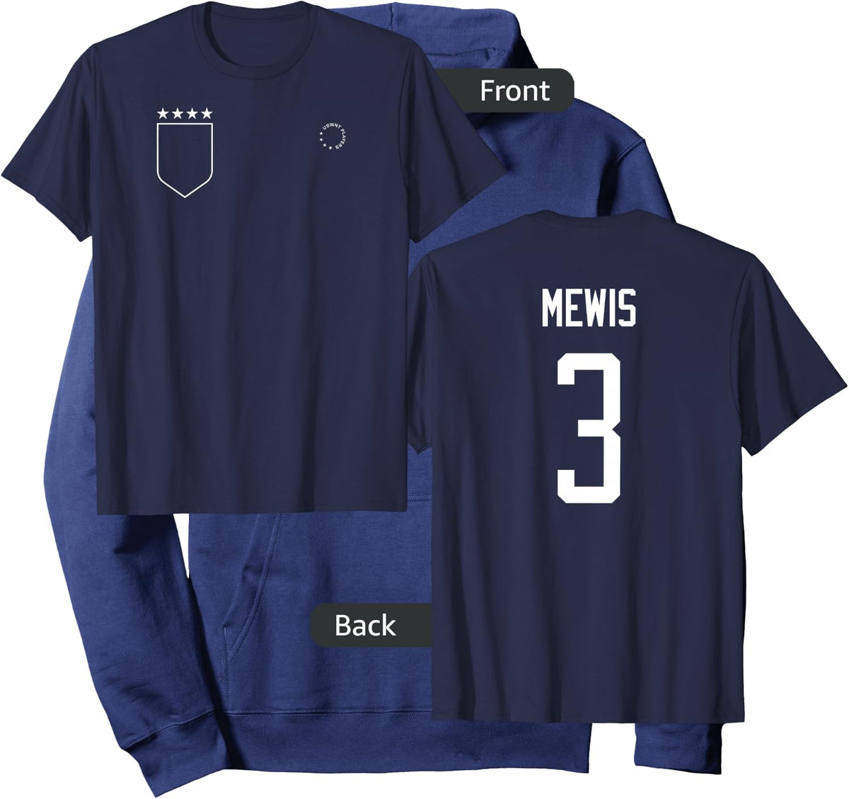 Samantha Mewis: Name & Number on Back - USWNT Soccer Hoodie - Hoodie | Navy