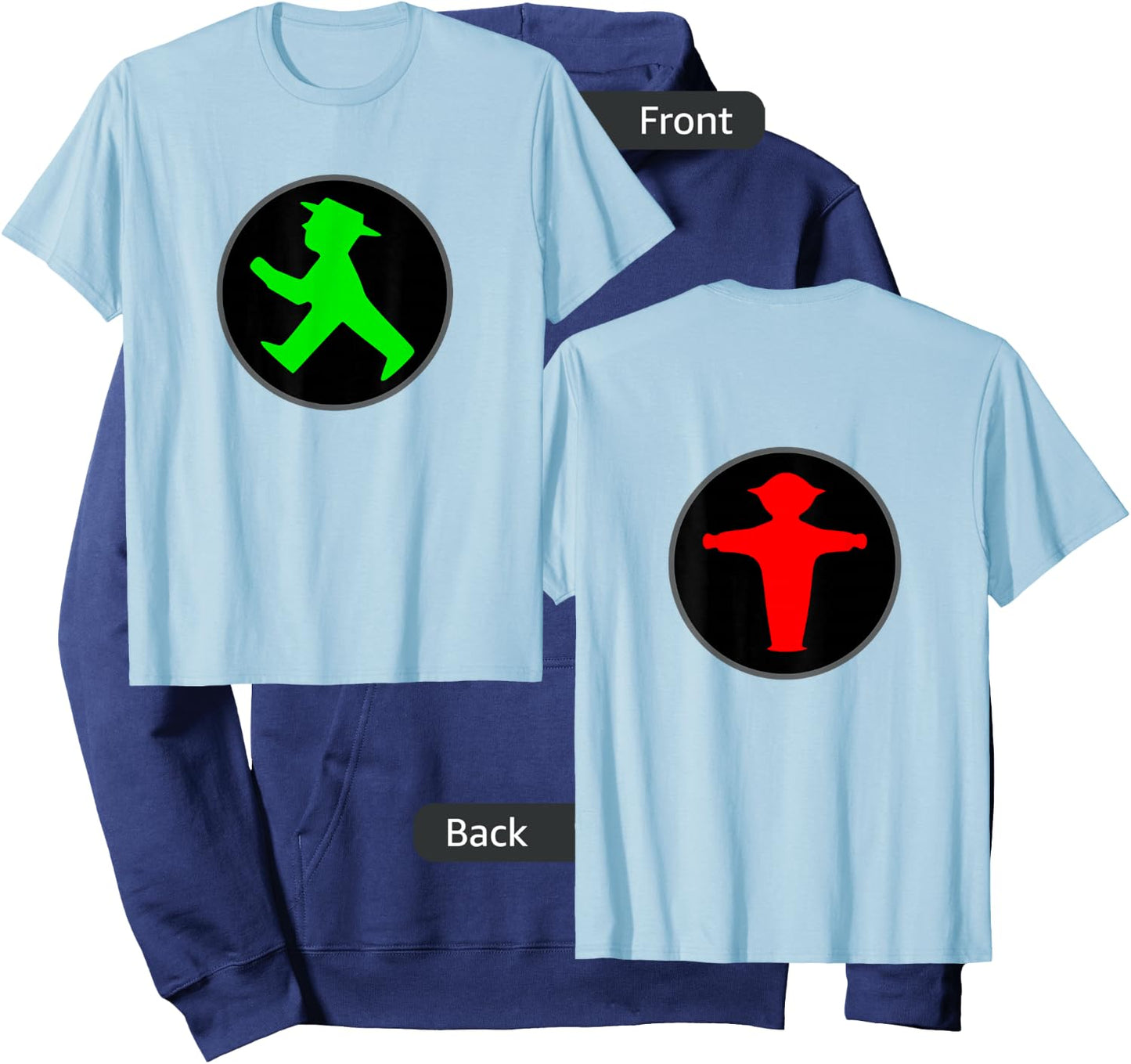 B-Shirt Men's Classic Fit X-Small Blue Ampelmnnchen Hoodie - Hoodie | Navy
