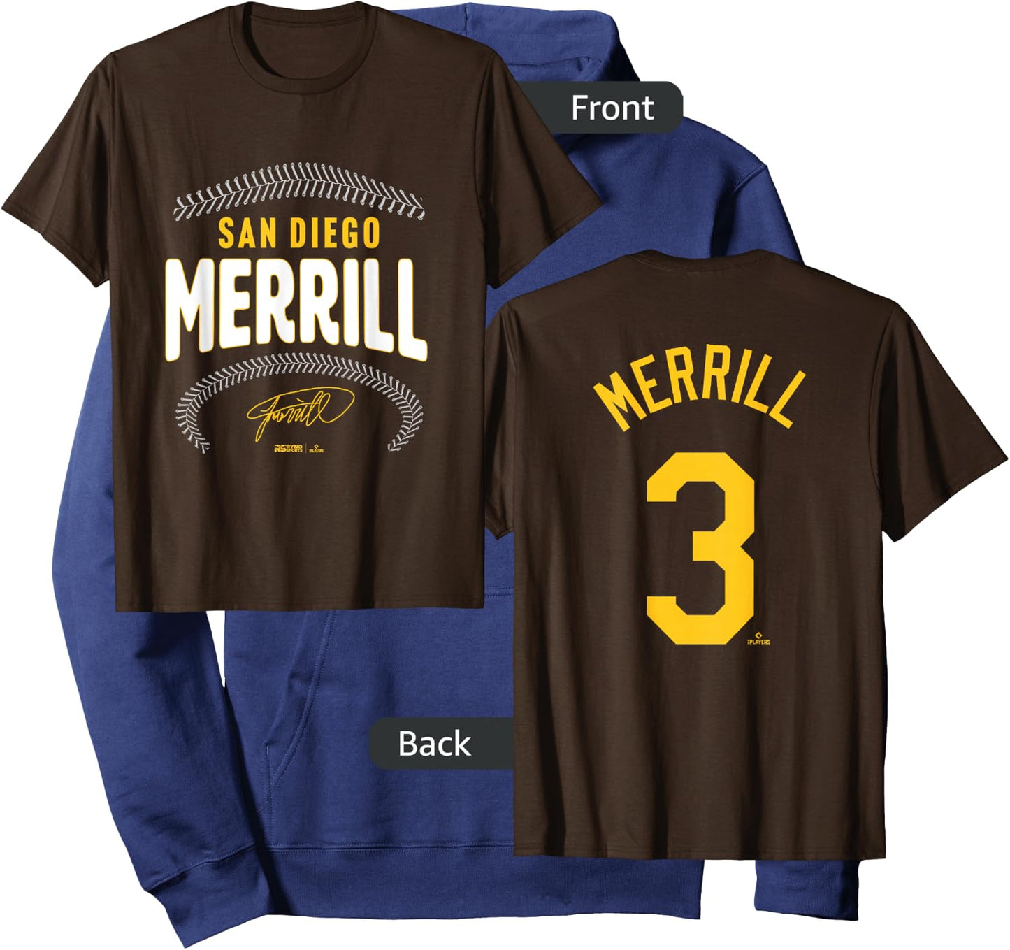 Jackson Merrill San Diego Name & Number (Front&Back) MLBPA Hoodie - Hoodie | Navy