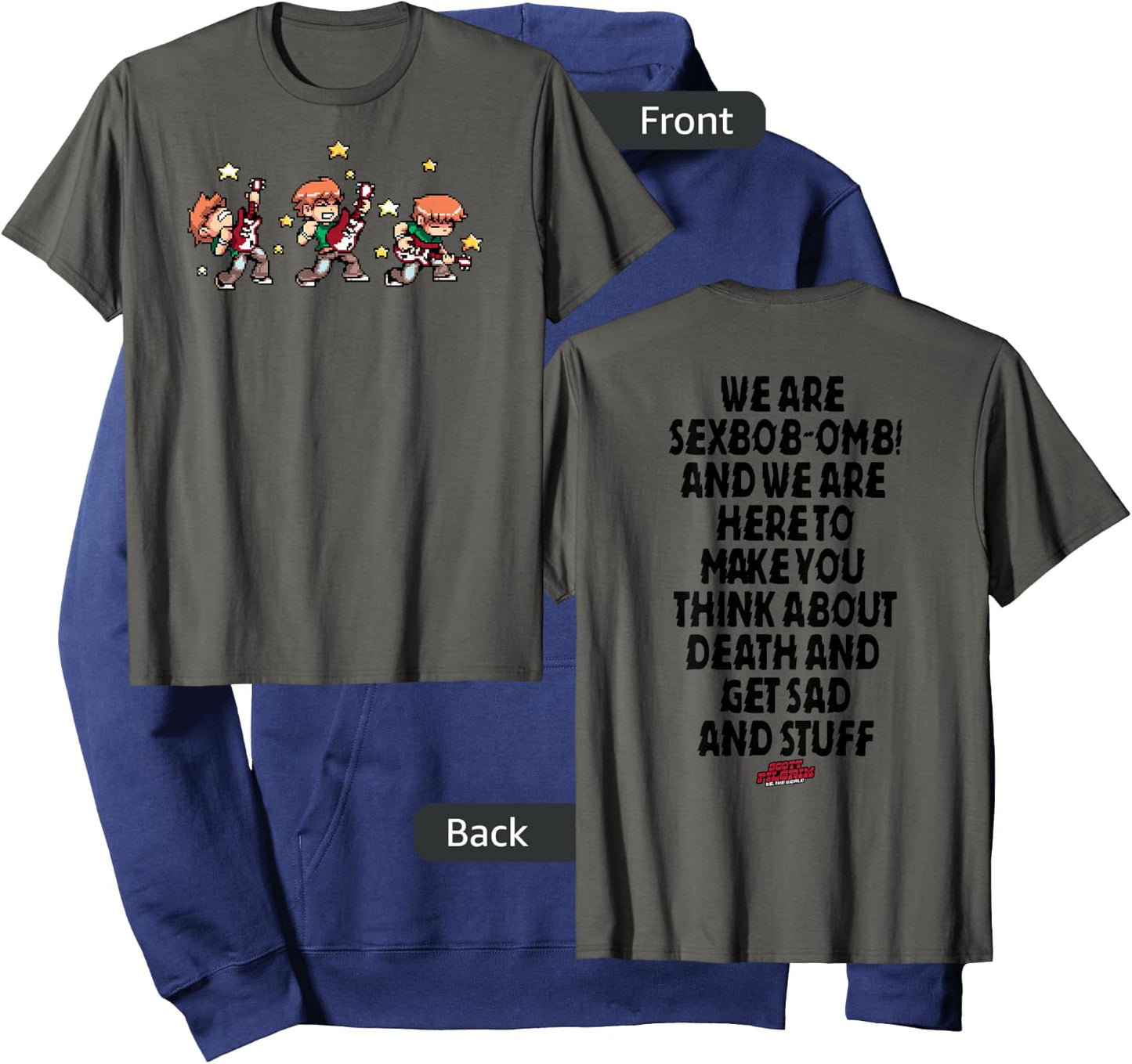 Scott Pilgrim Vs. The World Sexbob-Omb Scott Front & Back Hoodie - Hoodie | Navy