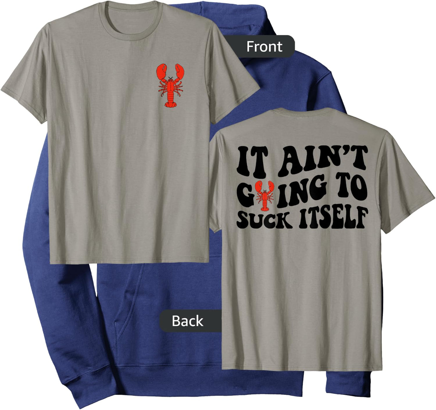 It Ain’t Going To Suck Itself Crawfish Funny Retro Wavy Hoodie - Hoodie | Navy