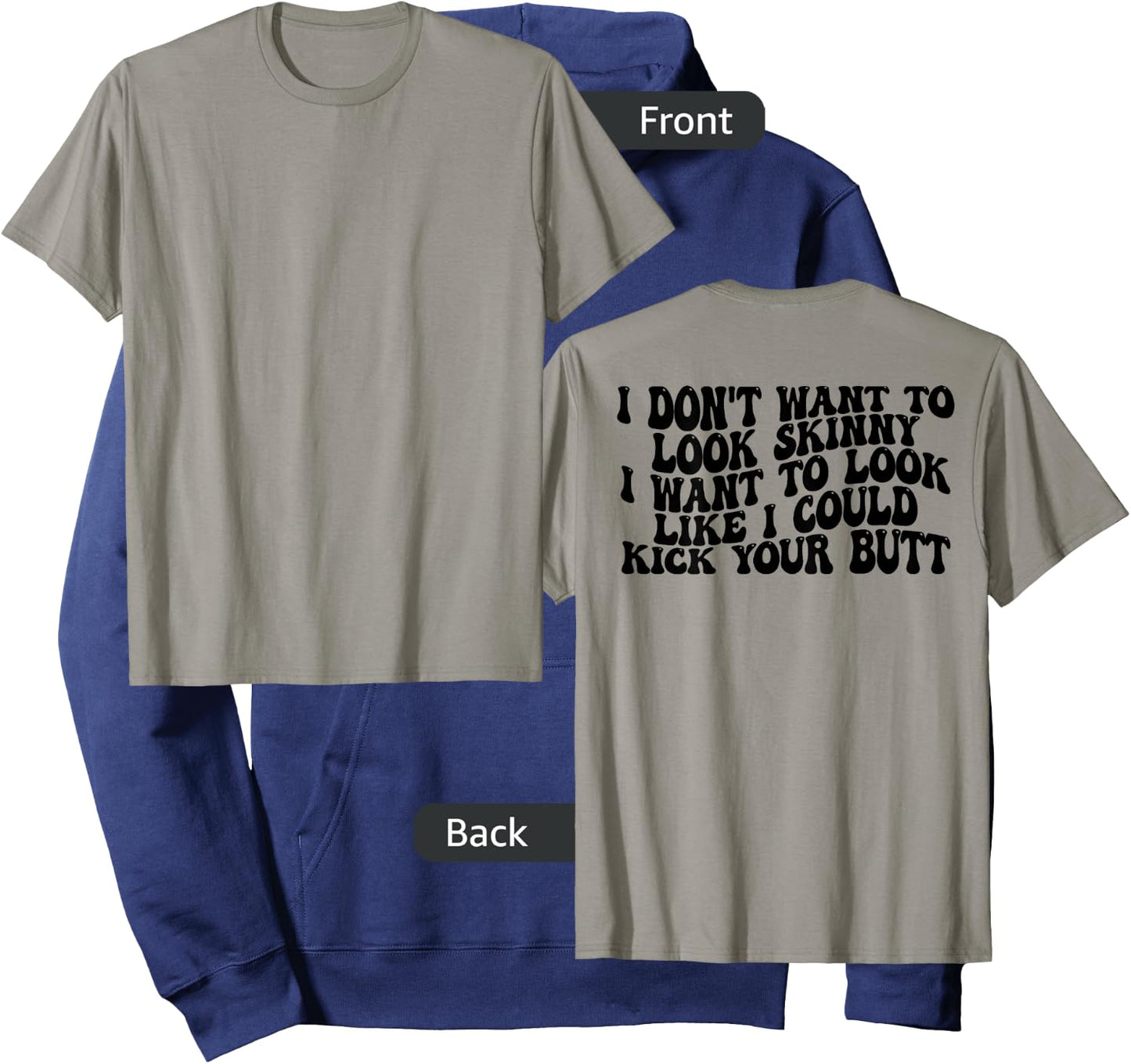 Gym & Workout - I Dont Want To Look Skinny Funny (Back) Hoodie - Hoodie | Navy