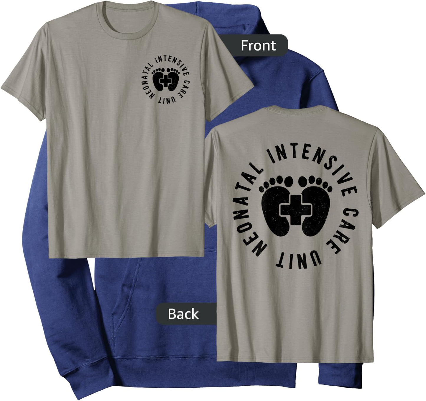 Neonatal Intensive Care Unit NICU Nurse Appreciation 2 Sided Hoodie - Hoodie | Navy