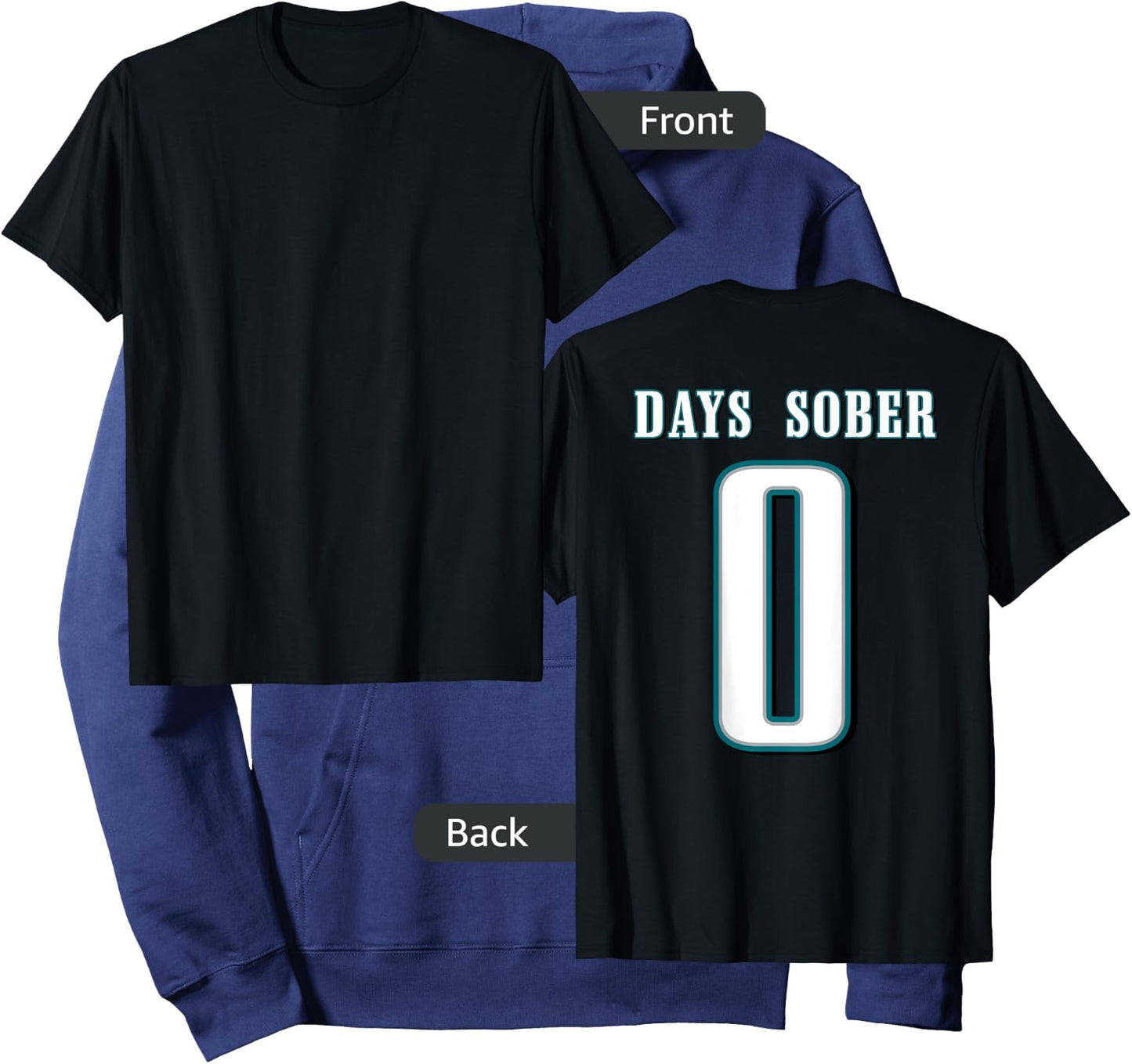 0 DAYS SOBER Jersey Funny Drinking Shirt for Alcohol Lover Hoodie - Hoodie | Navy
