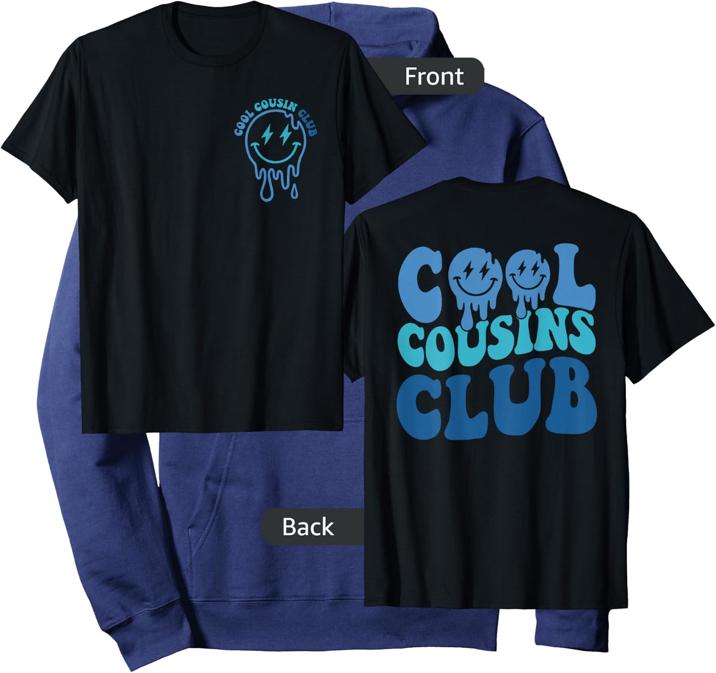 Cool Cousin Club Matching Family Cousin Crew Squad 2 Sided Hoodie - Hoodie | Navy